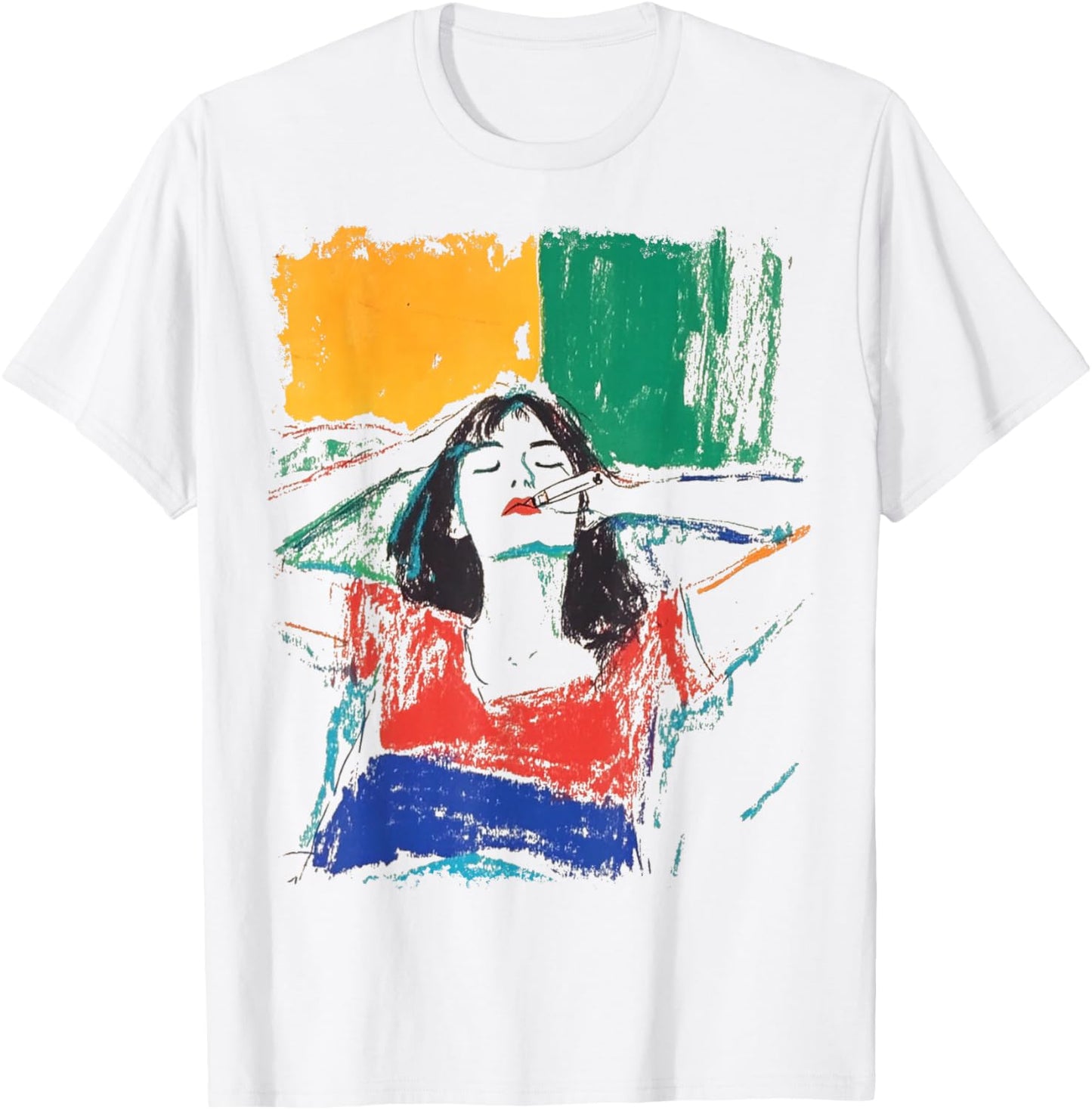 Colorful Abstract Graffiti Pop Art Women's Fashion Graphic T-Shirt - T-Shirt | White
