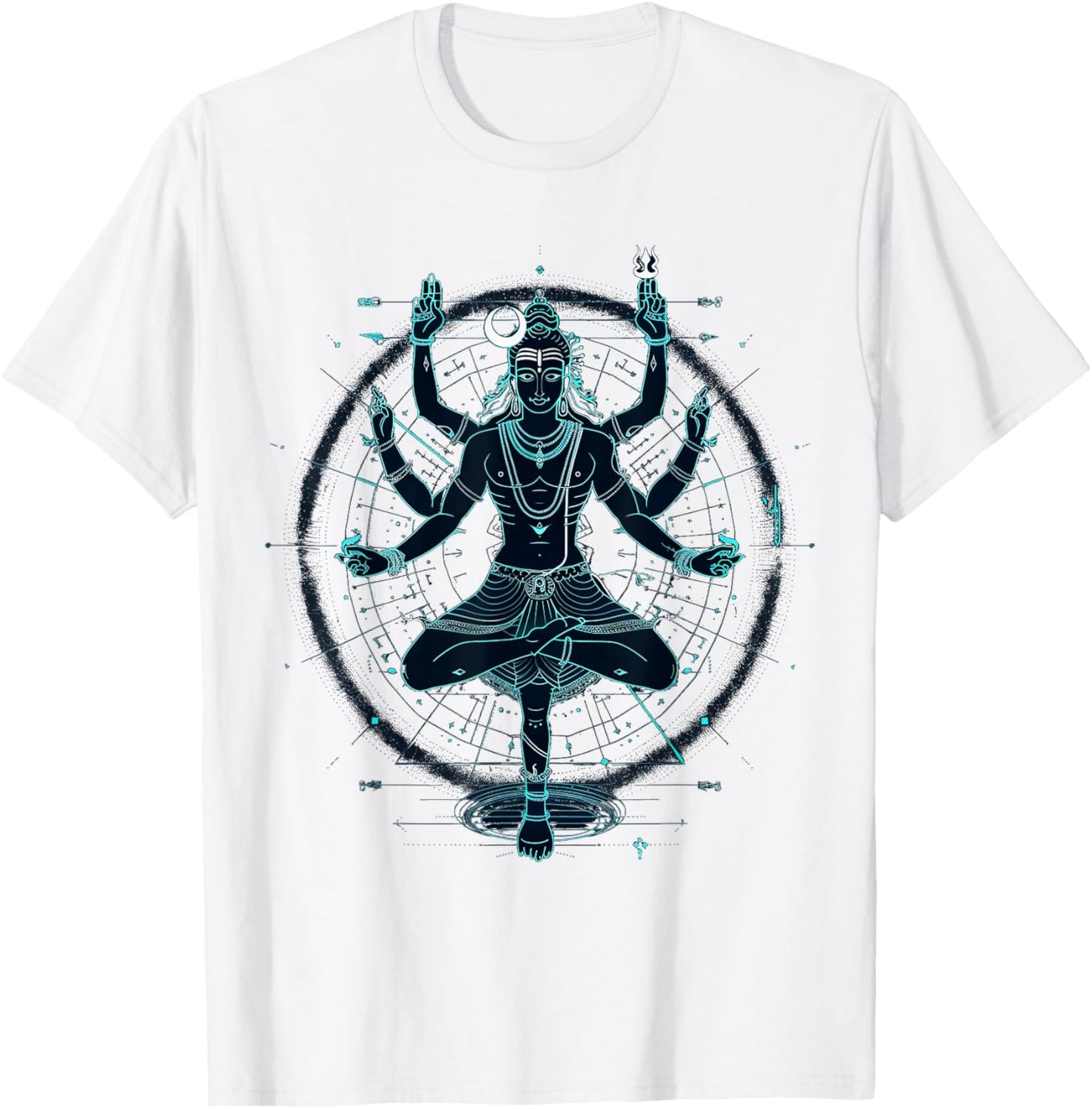 Shiva spiritual hindu god tandava dance yoga meditation T-Shirt - T-Shirt | White