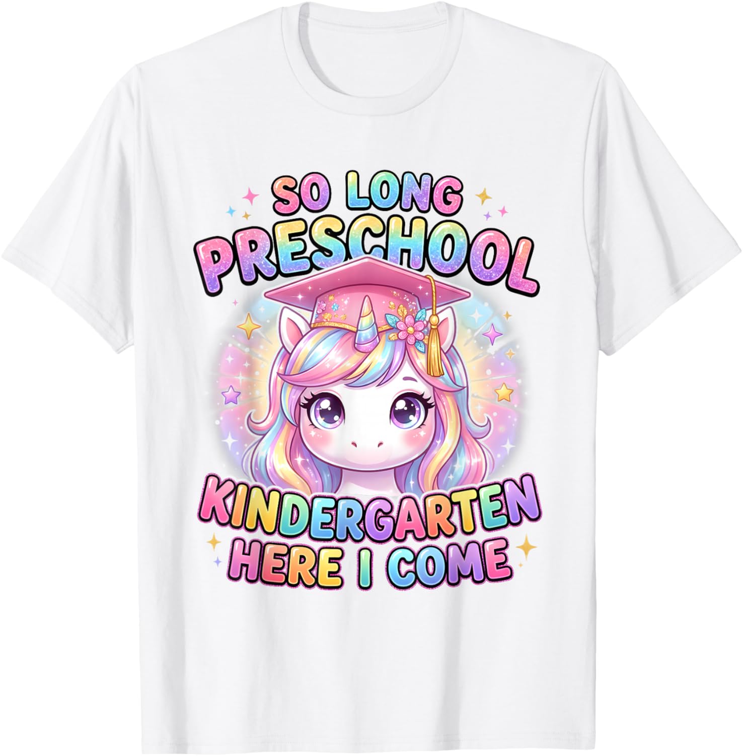 So Long Preschool Kindergarten Here I Come Unicorn for Girls T-Shirt - T-Shirt | White