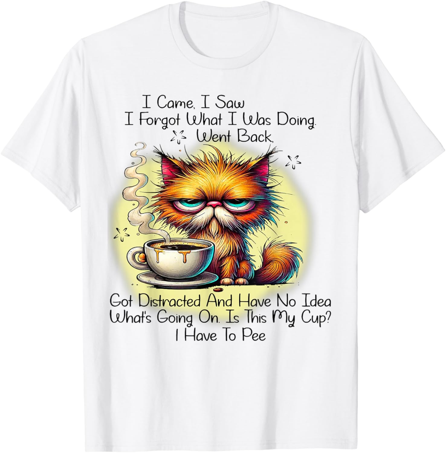 Cat I Came I Saw I Forgot What I Was Doing Went Back T-Shirt - T-Shirt | White