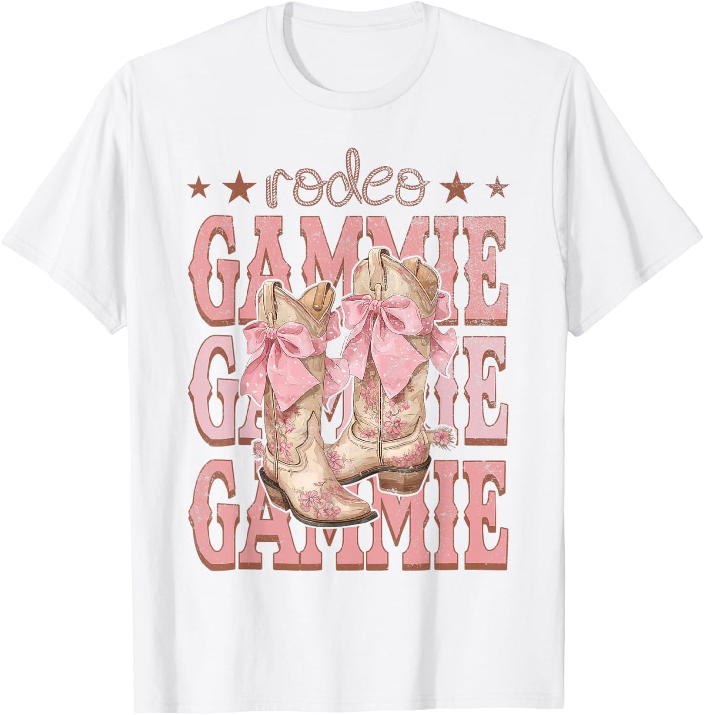 Rodeo Gammie Pink Boots Coquette Cow-Girl Birthday Party T-Shirt - T-Shirt | White