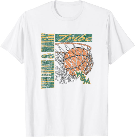 William & Mary Tribe Vintage Basketball 90's White T-Shirt - T-Shirt | White