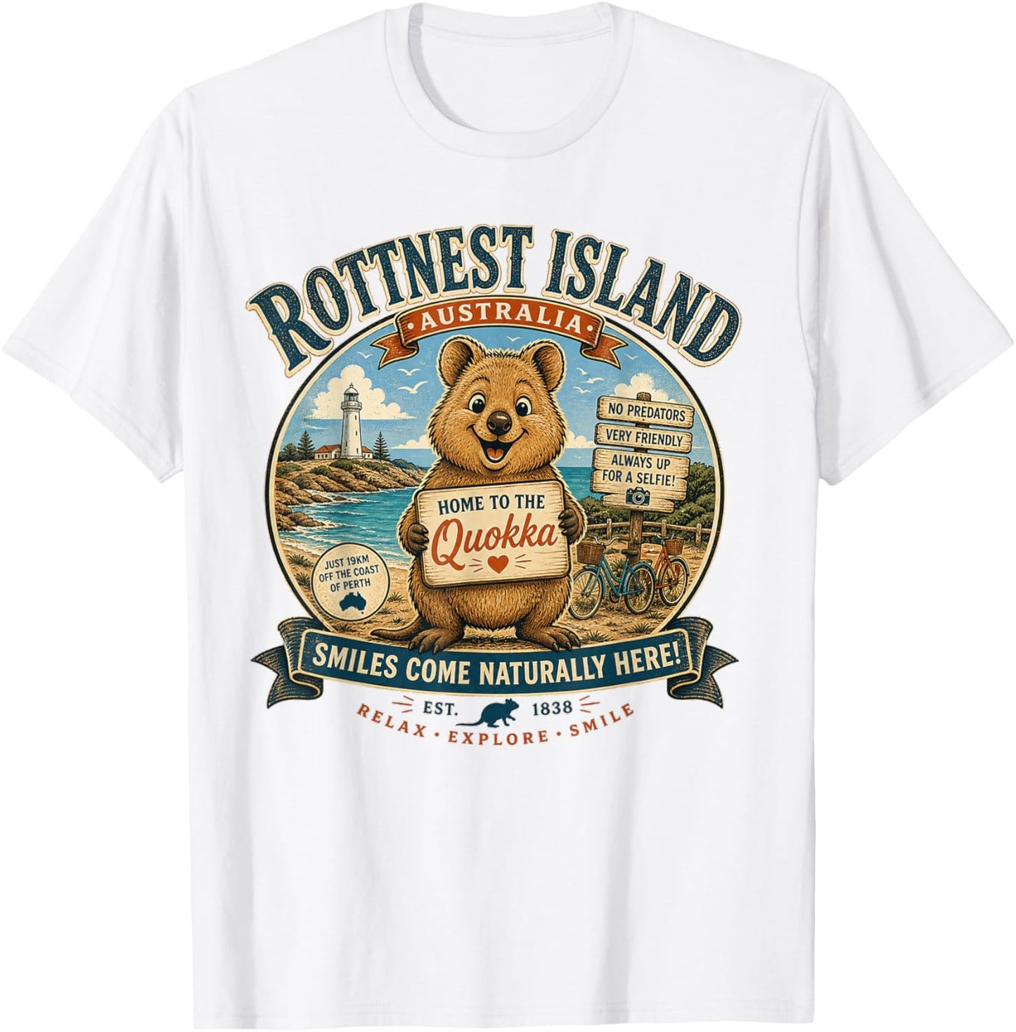 Rottnest Island, en Australie, Qui abrite Les Quokka T-Shirt - T-Shirt | White