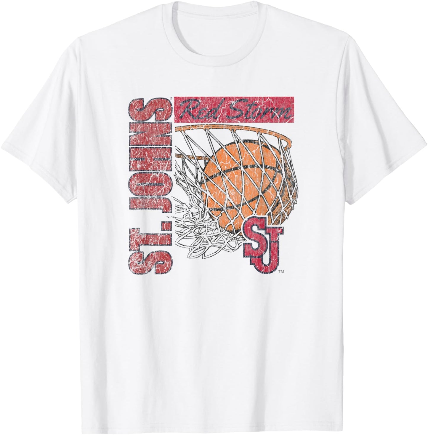 St. John's Red Storm Vintage Basketball 90's White T-Shirt - T-Shirt | White