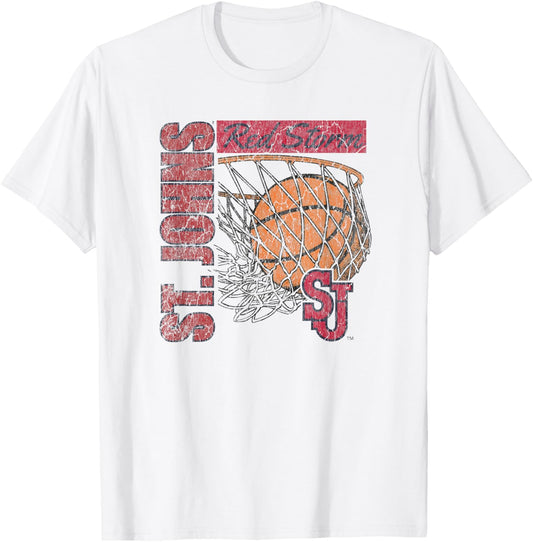 St. John's Red Storm Vintage Basketball 90's White T-Shirt - T-Shirt | White