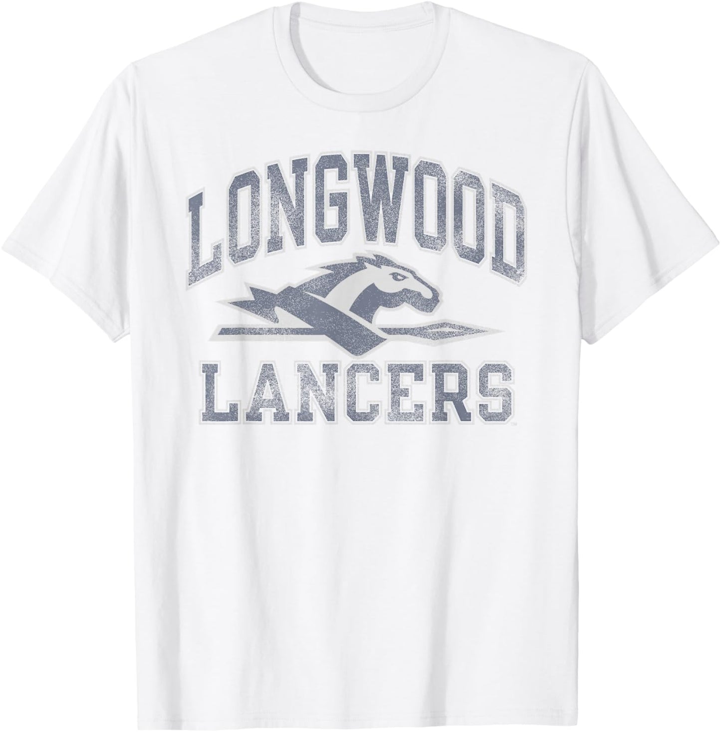 Longwood Lancers Vintage Worn Gray Officially Licensed T-Shirt - T-Shirt | White