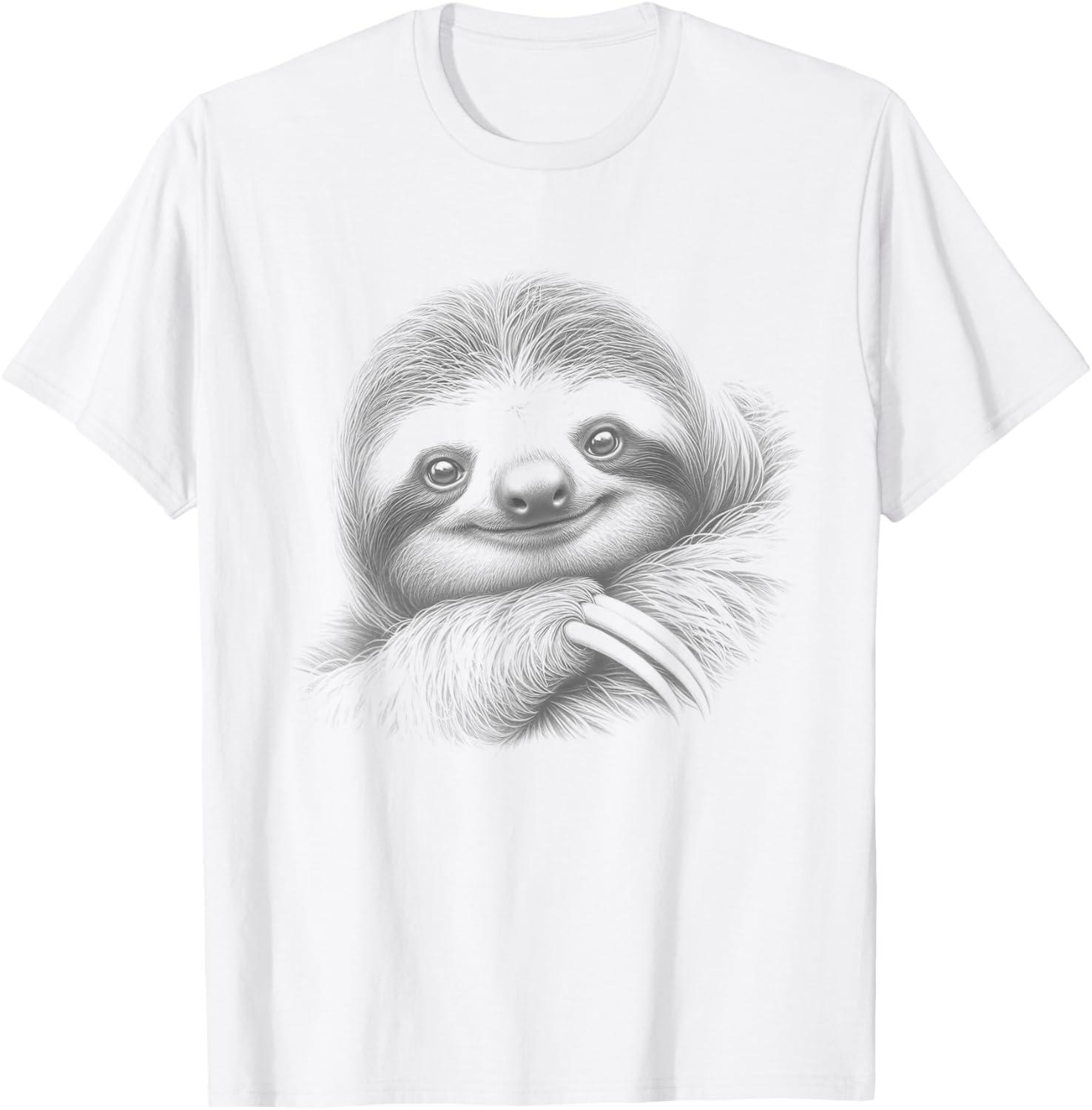 Vintage Sloth Drawing Art Design T-Shirt - T-Shirt | White