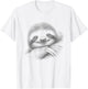 Vintage Sloth Drawing Art Design T-Shirt - T-Shirt | White