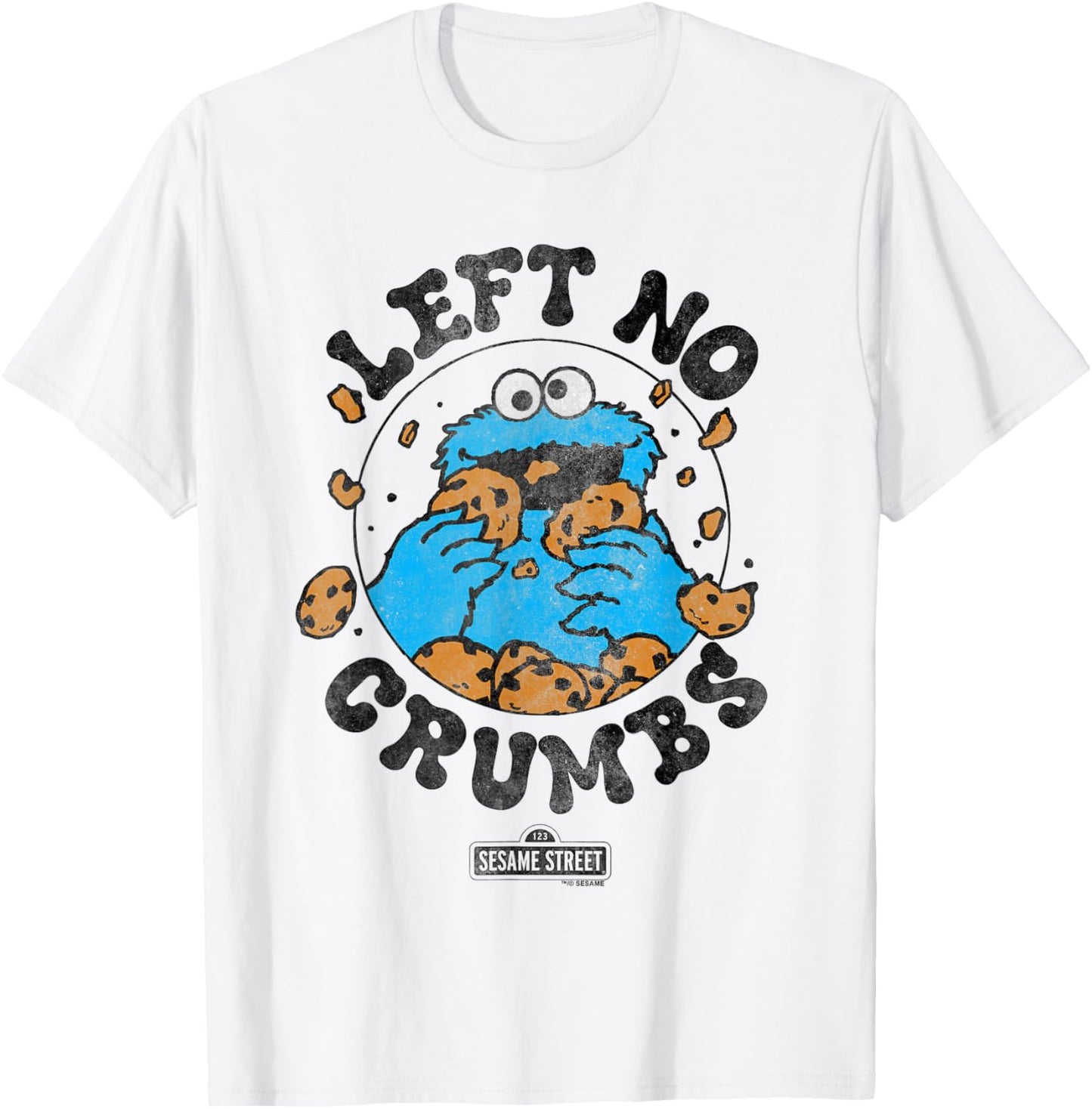 Sesame Street Cookie Monster He Ate Circle T-Shirt - T-Shirt | White