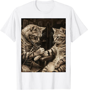 Chat Tatouage Chat Drôle Meme Encres Kitty Humour Tatoueur Artiste T-Shirt - T-Shirt | White