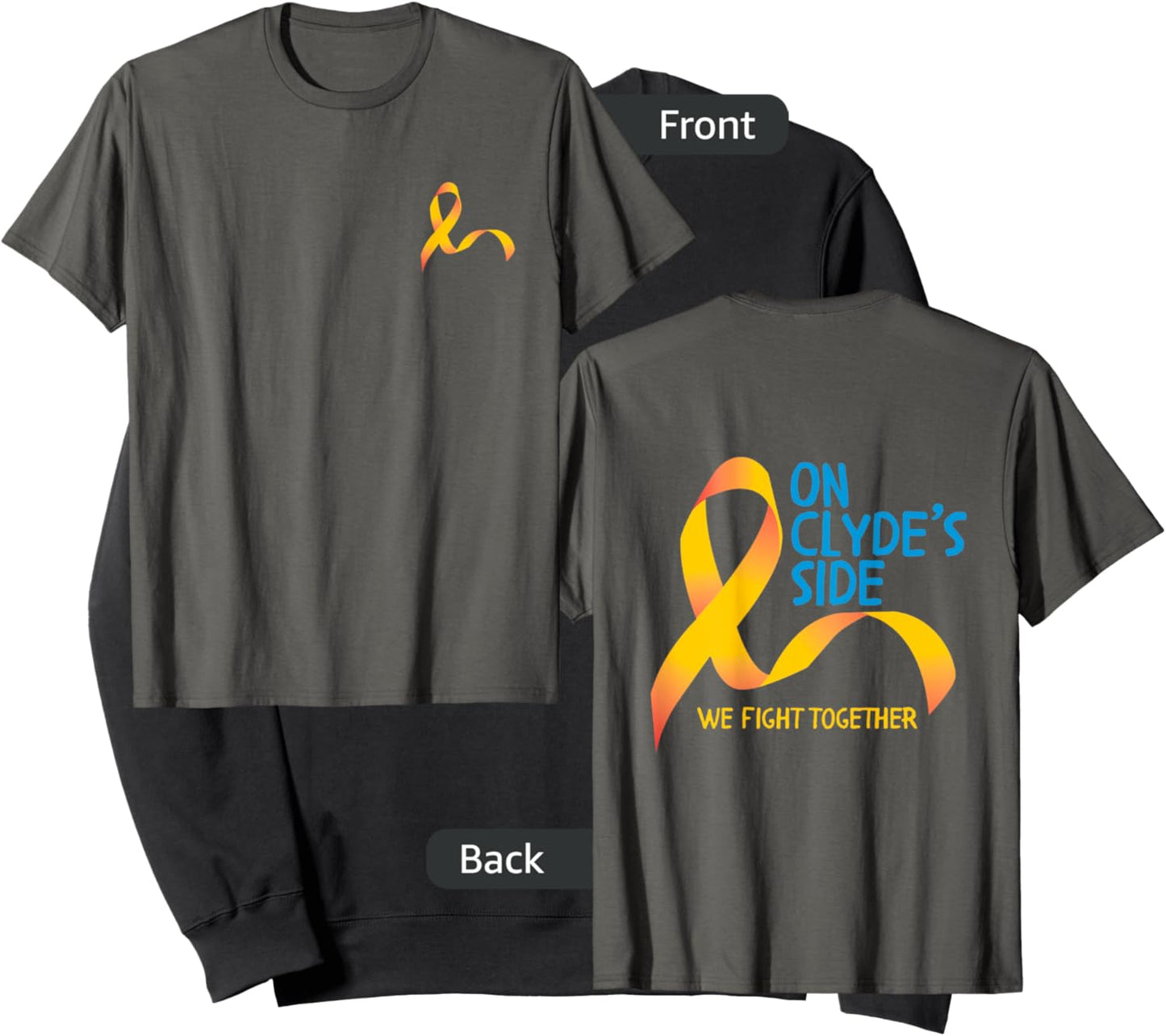 On Clyde's Side (original) | Two Sided Cancer Ribbon Sweatshirt - Sweatshirt | Black