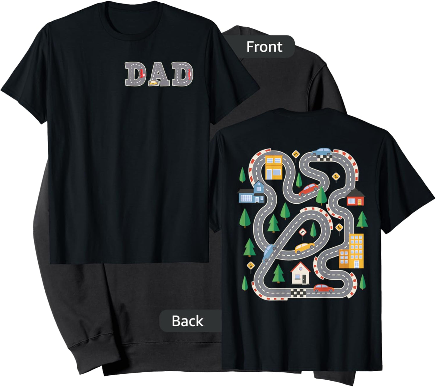 Cool Playmat Car Race Track On Back DAD Toddler (Two Side) Sweatshirt - Sweatshirt | Black