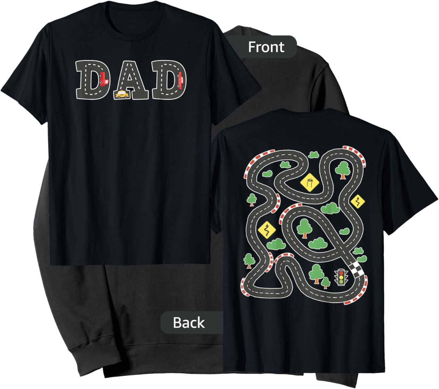 Cool Playmat Car Race Track On Back DAD Toddler Sweatshirt - Sweatshirt | Black