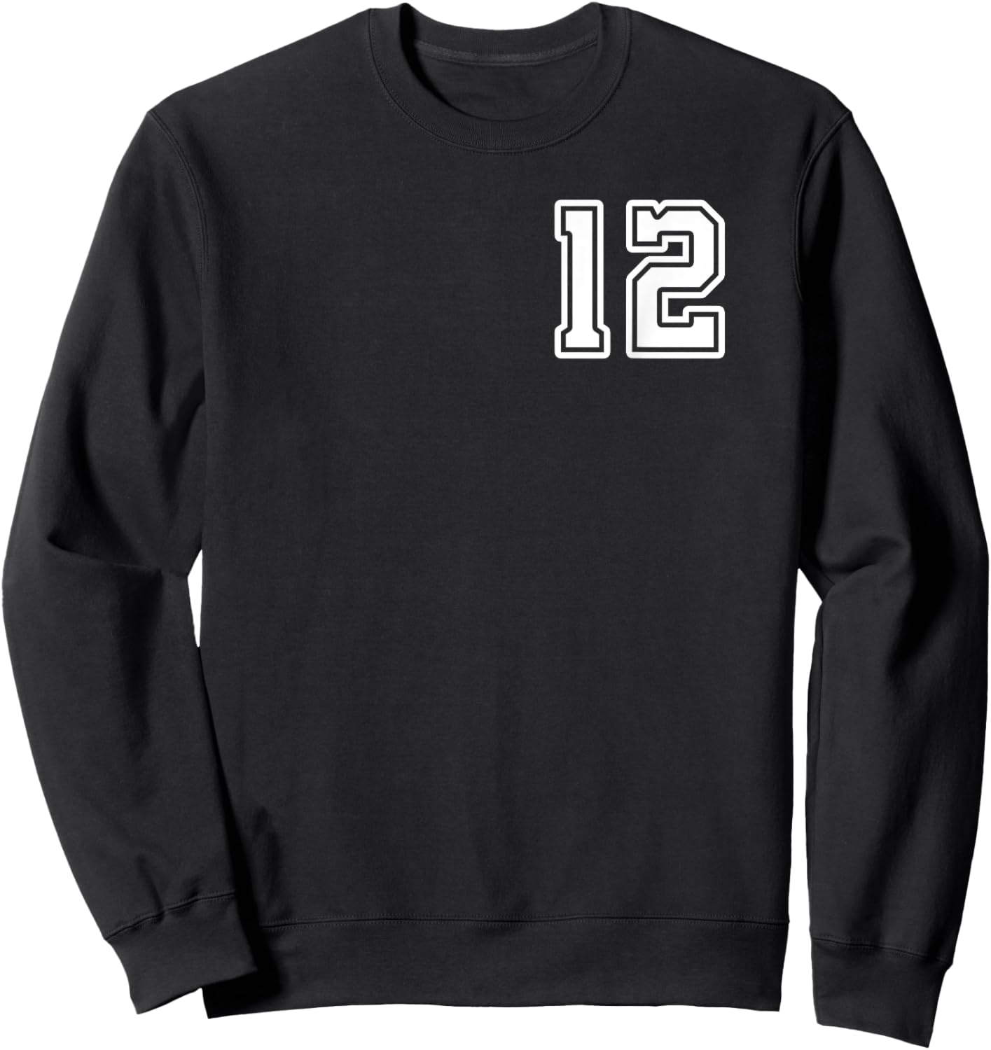 Number 12 Shirt #12 Player Sports Team Men Women Kids Sweatshirt - Sweatshirt | Black