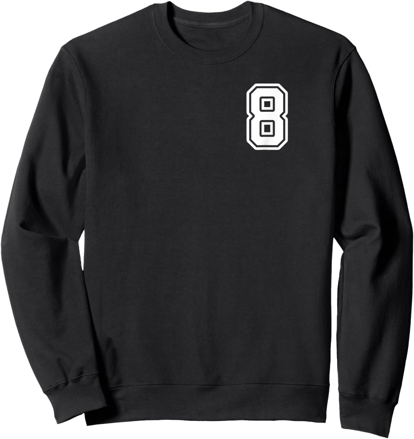 Number 8 Shirt #8 Player Sports Team Men Women Kids Sweatshirt - Sweatshirt | Black