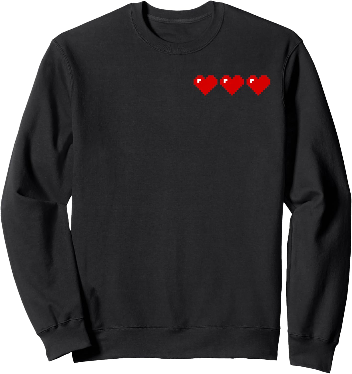 Retro Pixel Hearts Sweatshirt - Sweatshirt | Black