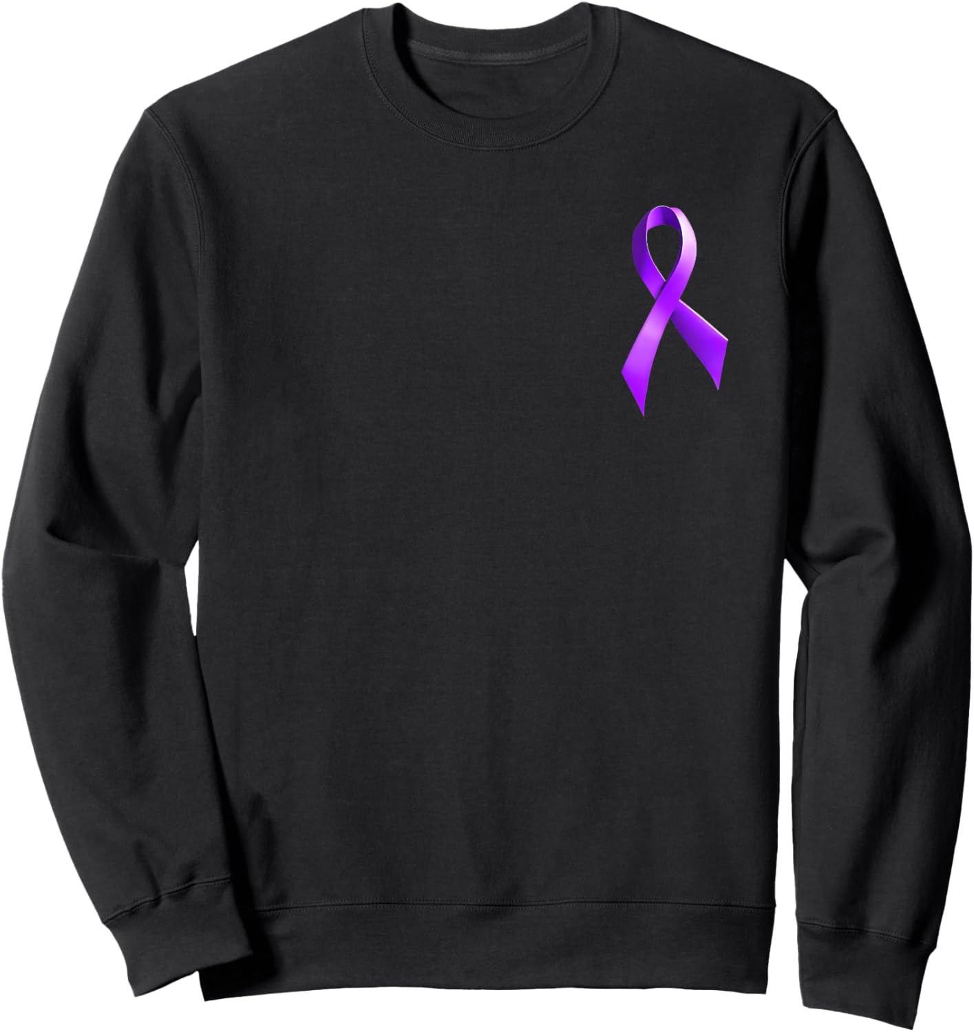 Pancreatic Cancer Purple Ribbon Sweatshirt - Sweatshirt | Black