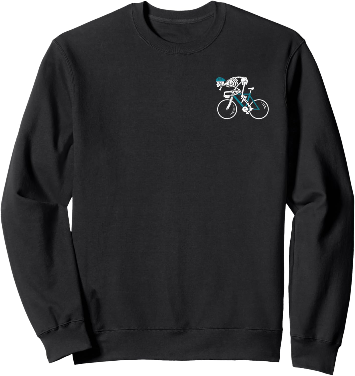 Skeleton Riding Road Bike Bicycle Biking Cycling Cyclist Sweatshirt - Sweatshirt | Black