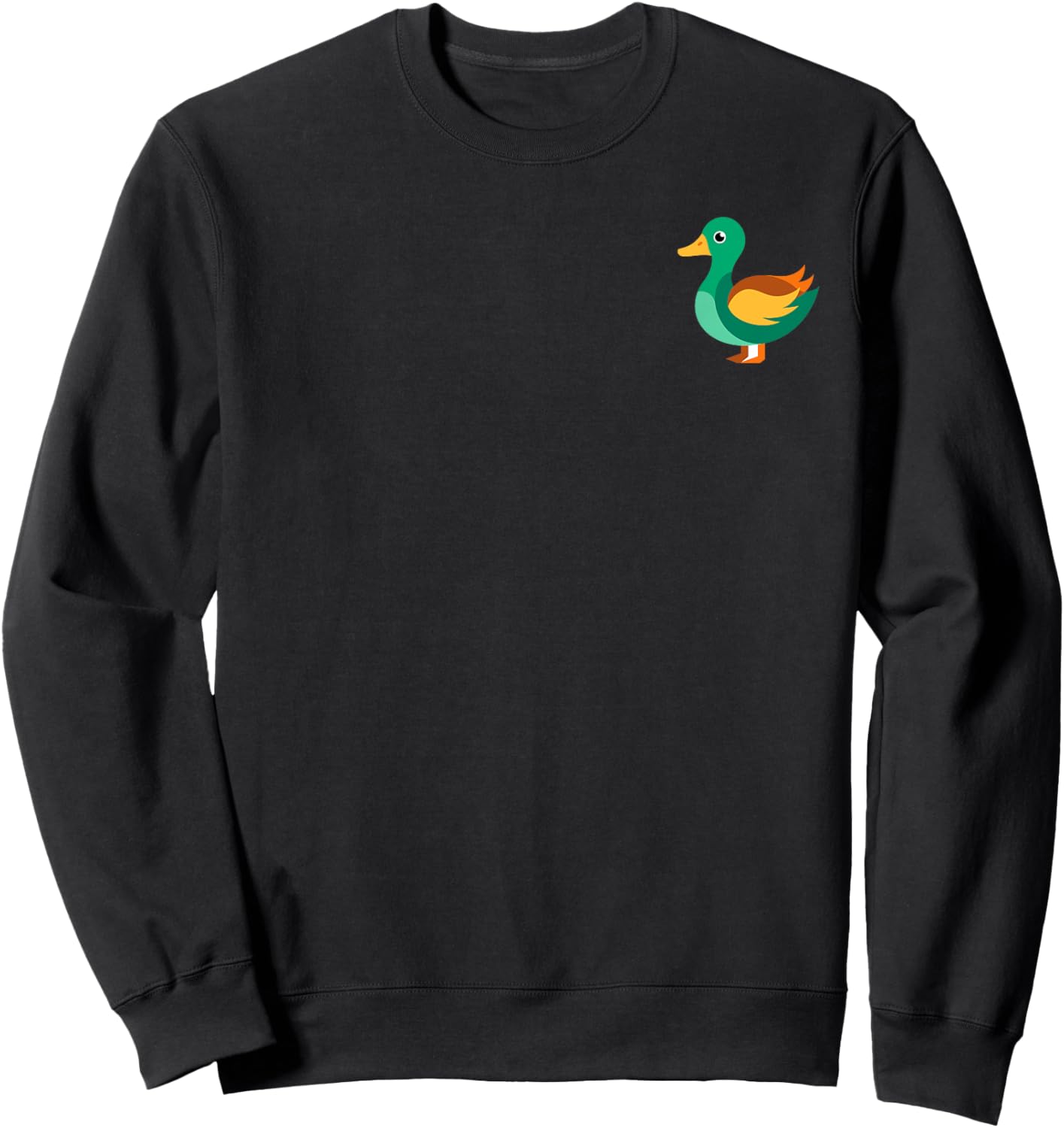 Duck in the Pocket Left Chest Nature Graphic design Sweatshirt - Sweatshirt | Black