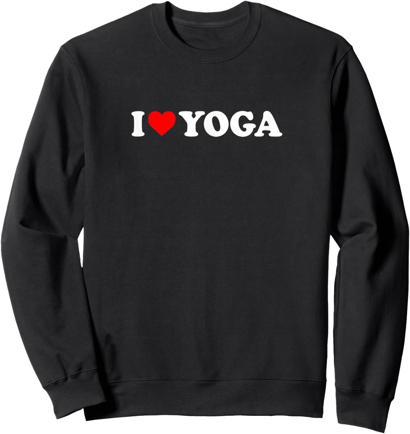 I Love Heart Yoga Simple Cute Funny Sweatshirt - Sweatshirt | Black
