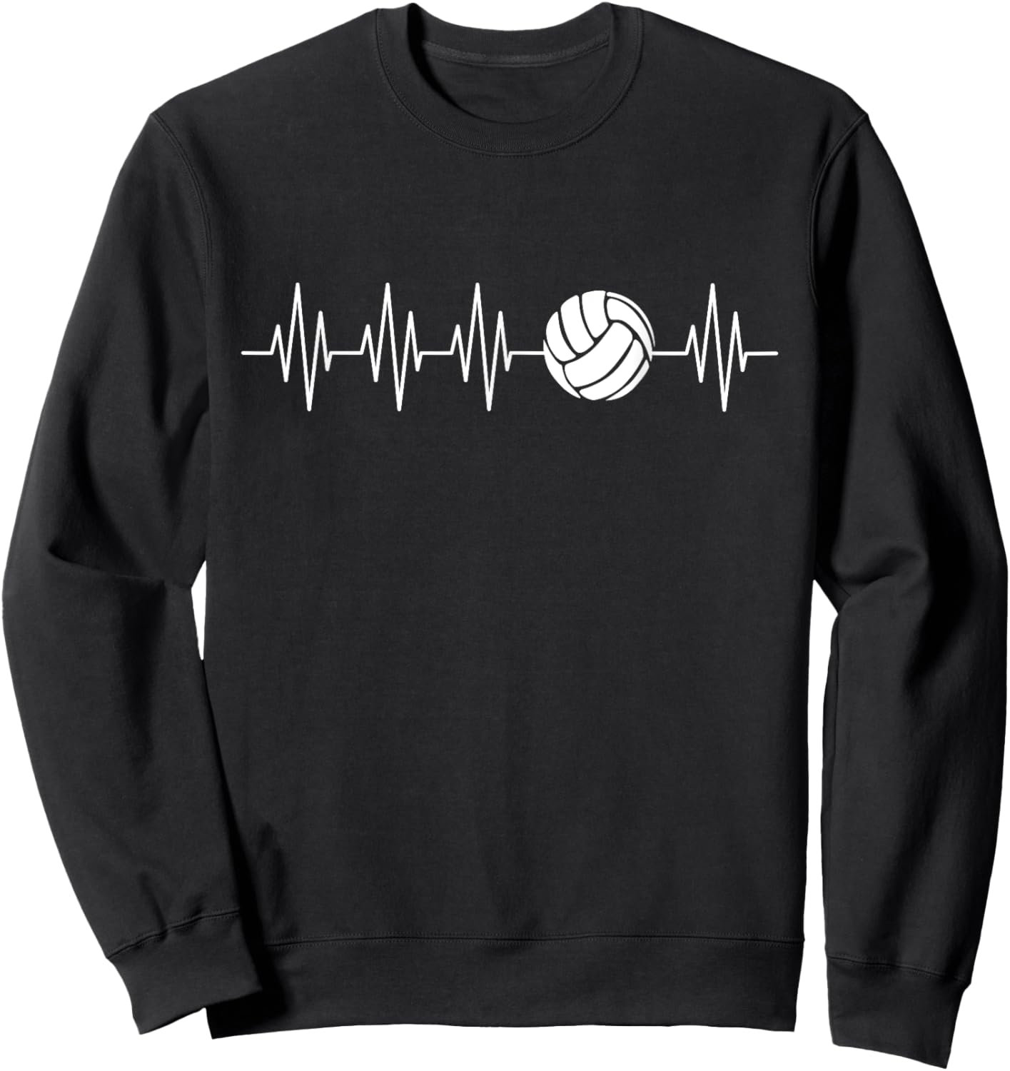 Funny Heartbeat Volleyball Player Athlete Ball Game Outfit Sweatshirt - Sweatshirt | Black