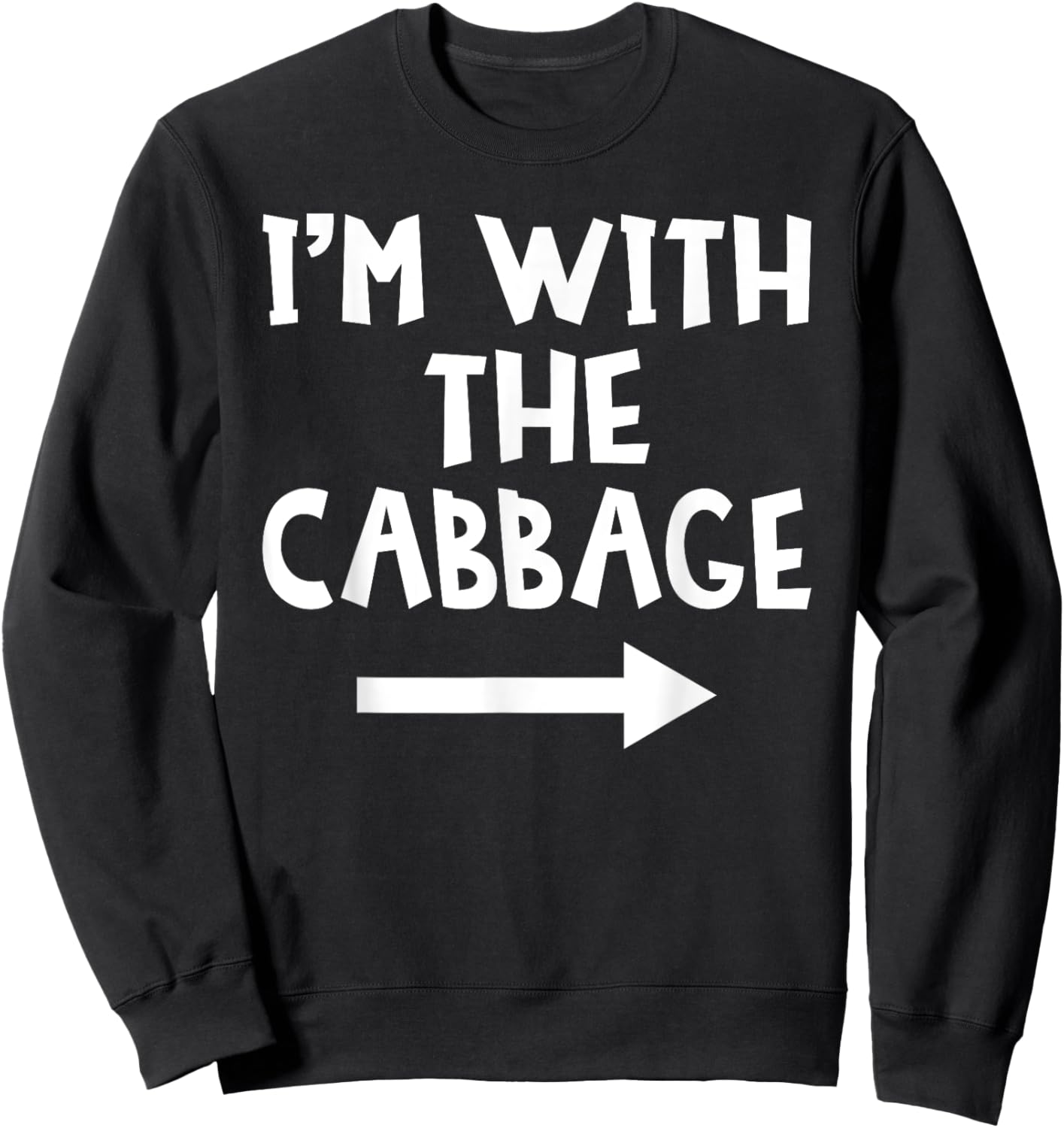 I'm With The Cabbage Funny Matching Couple Halloween Costume Sweatshirt - Sweatshirt | Black