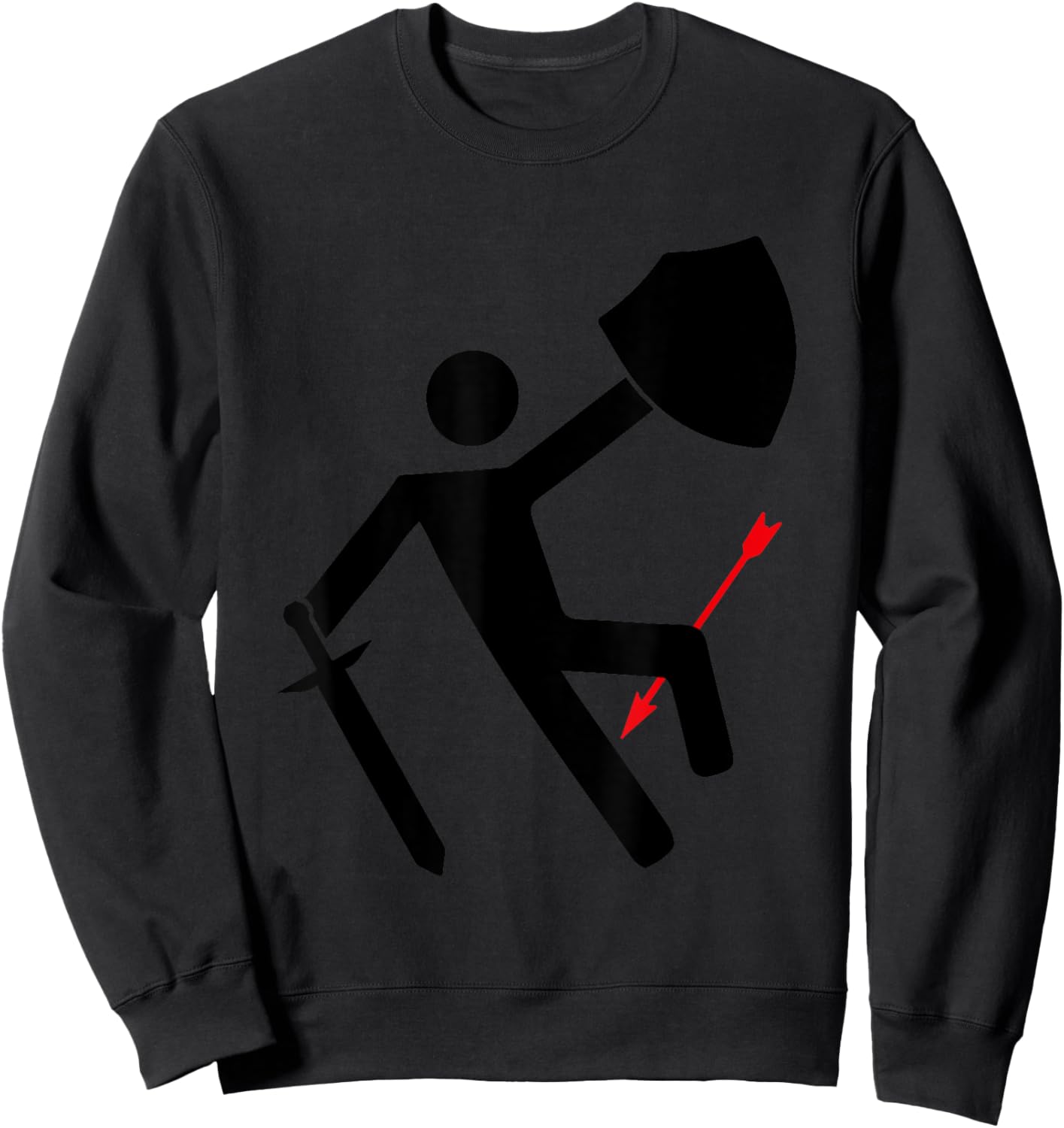 Dad Jokes Arrow To The Knee Warning Sign Sweatshirt - Sweatshirt | Black