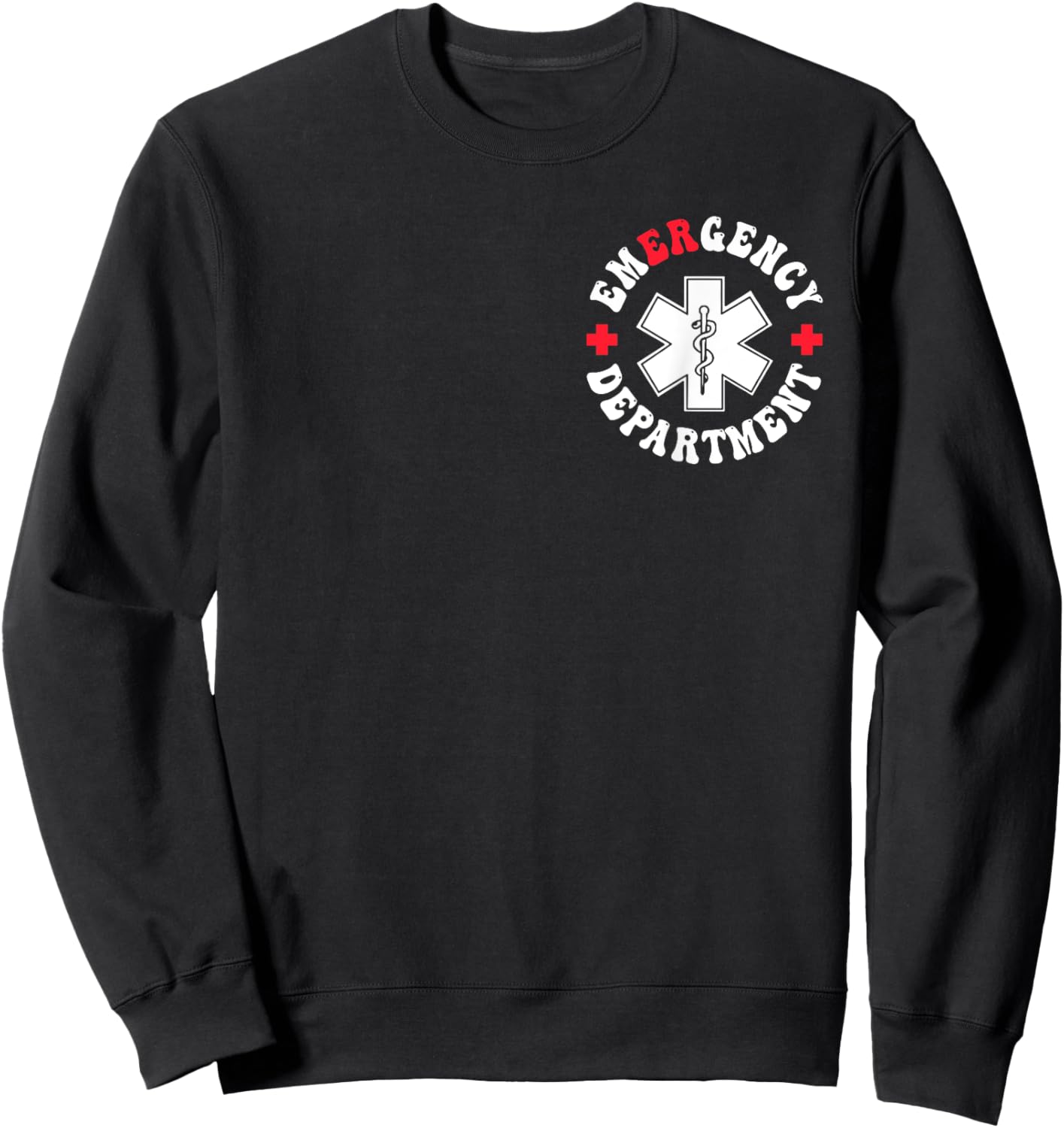 Groovy Pocket Emergency Department Er Nurse Er Dept Er Room Sweatshirt - Sweatshirt | Black