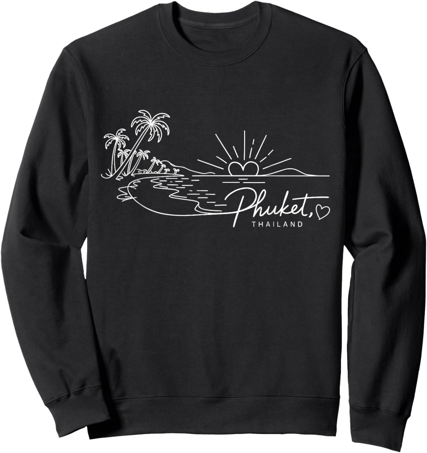 Phuket Thailand Signature Heart Art - Romantic Souvenir Sweatshirt - Sweatshirt | Black