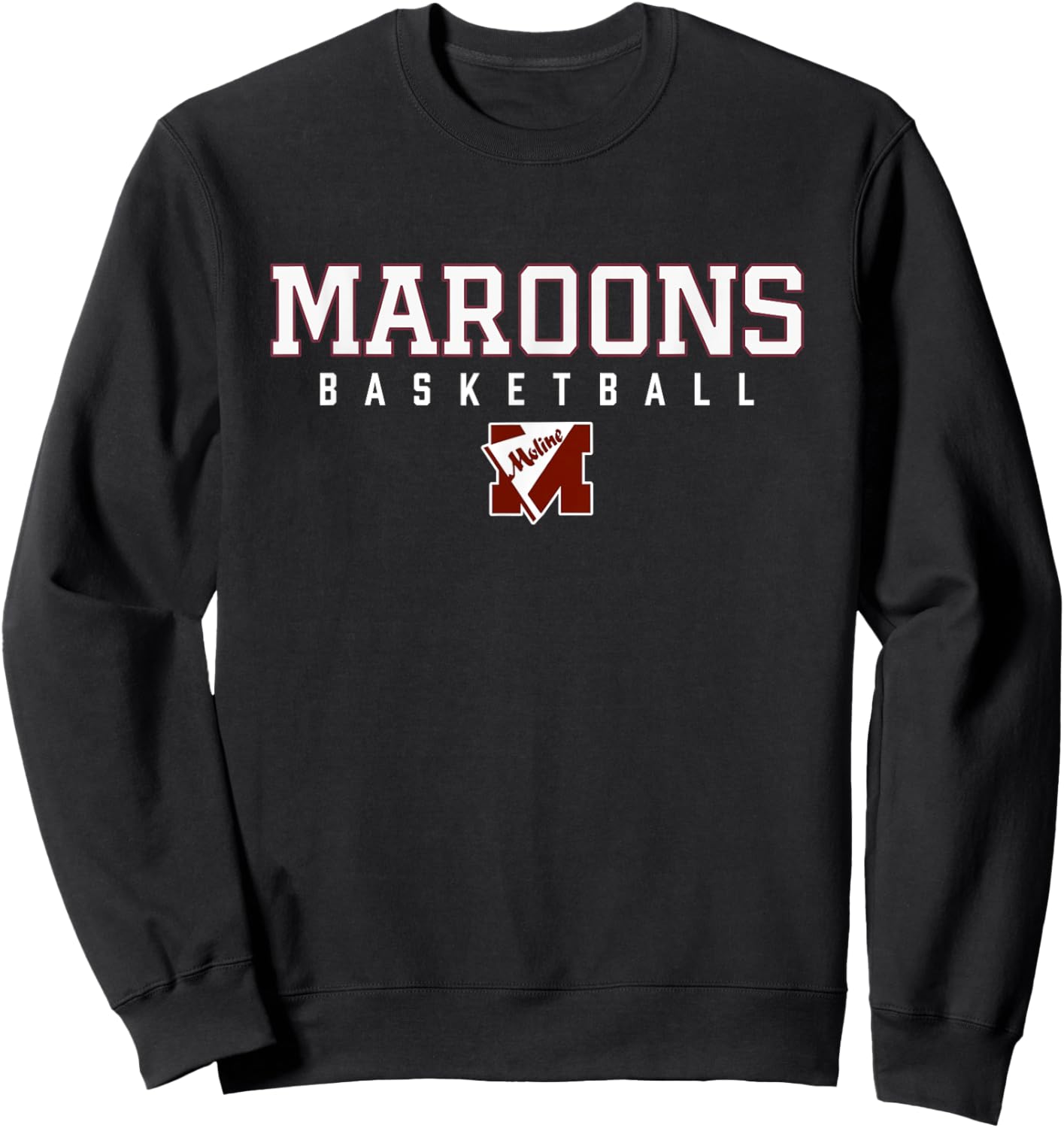 Moline Maroons Logo Basketball HS Sweatshirt - Sweatshirt | Black