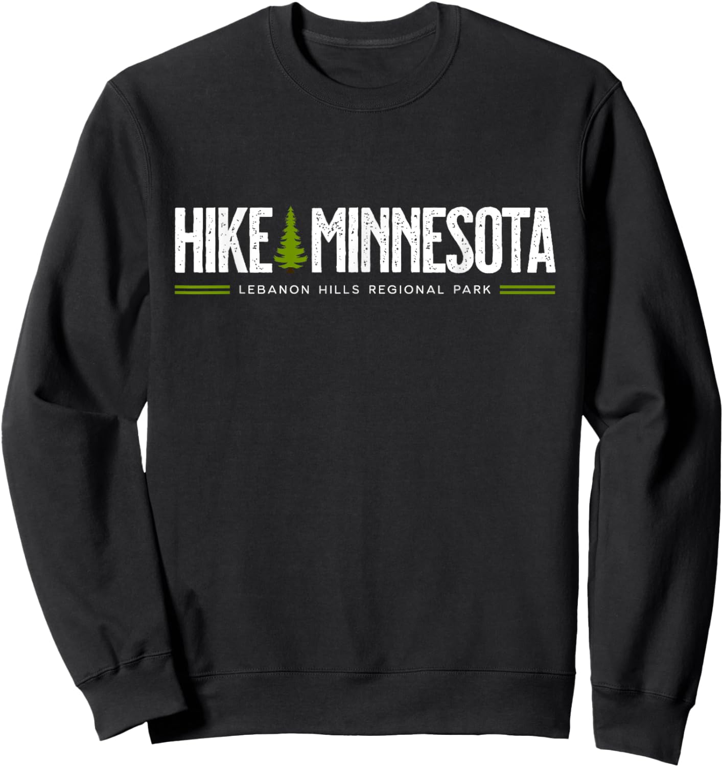 Minnesota Lebanon Hills Park Hike Tree Retro Graphic Sweatshirt - Sweatshirt | Black