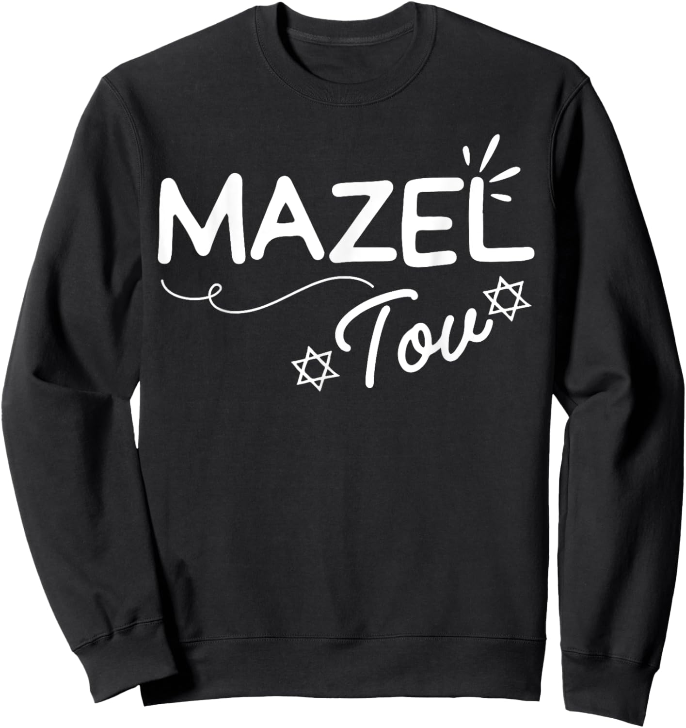 Festive Mazel Tov Funny Jewish Bat Bar-Mitzvah Wedding Party Sweatshirt - Sweatshirt | Black