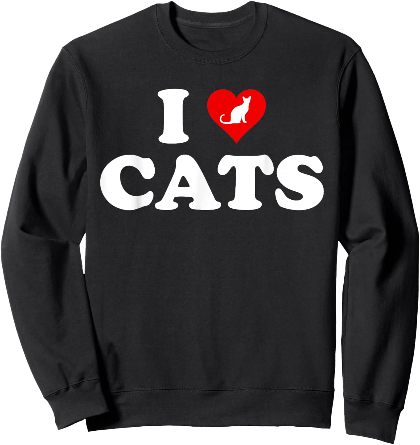I Love Heart Cats Sweatshirt - Sweatshirt | Black