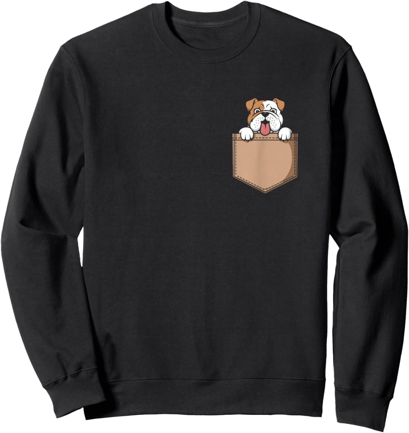 Bulldogs In Pocket Dog Owner Cute Puppy Lover Women Kids Sweatshirt - Sweatshirt | Black