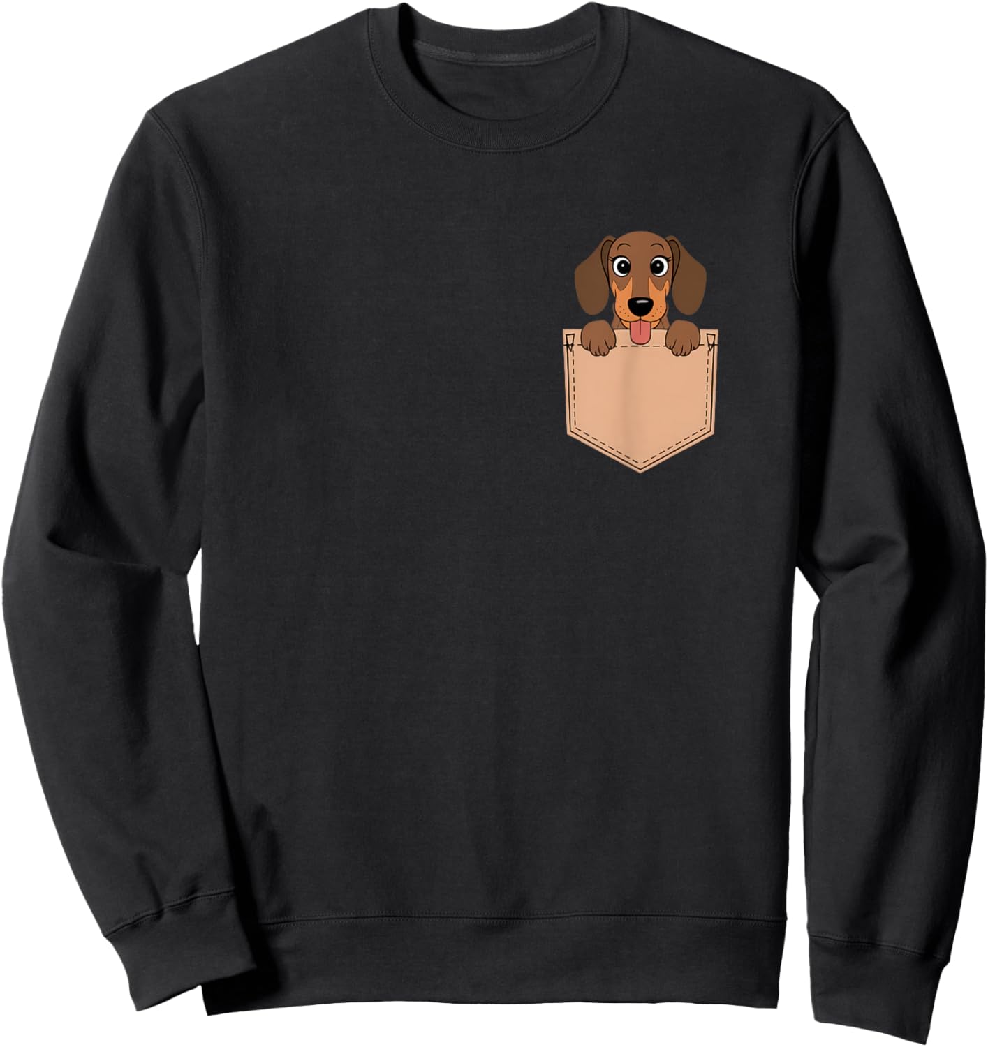 Dachshunds In Pocket Dog Owner Cute Puppy Lover Men Women Kids Sweatshirt - Sweatshirt | Black