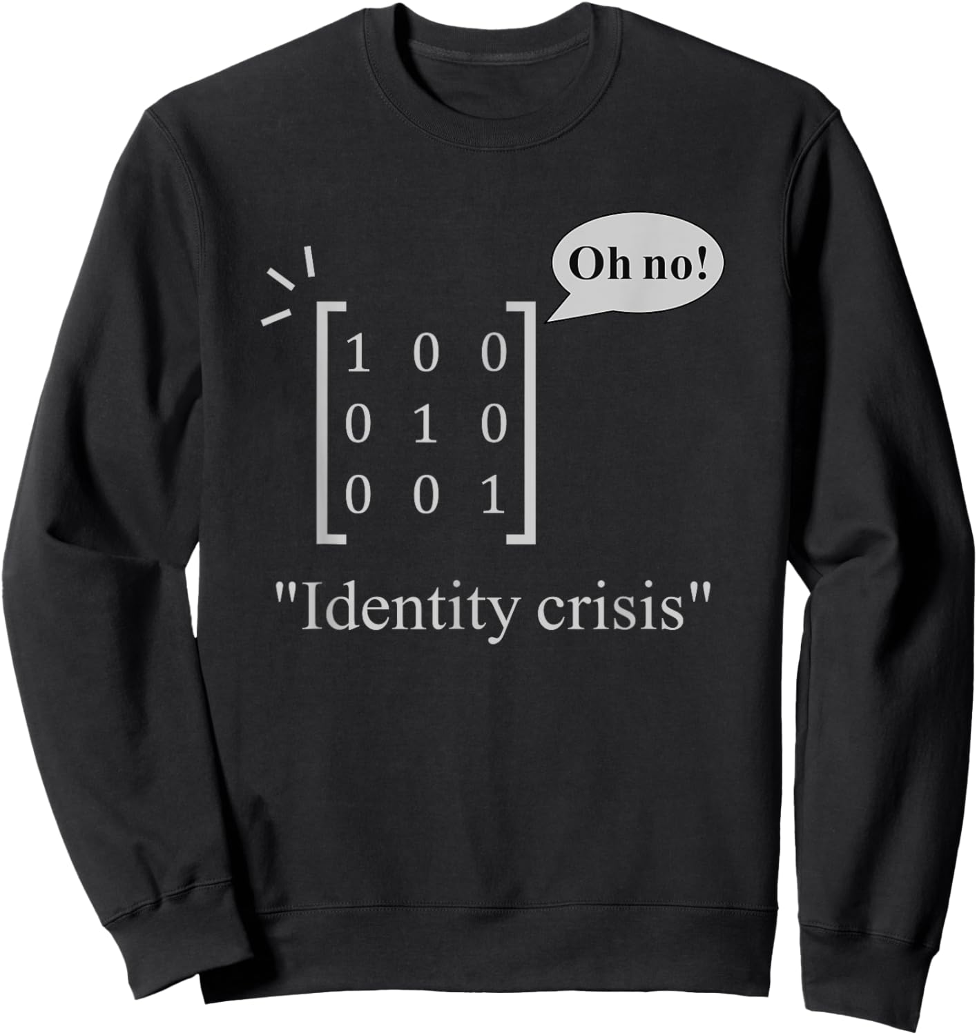 Identity Crisis | Funny Nerdy Maths Physics Linear Algebra Sweatshirt - Sweatshirt | Black