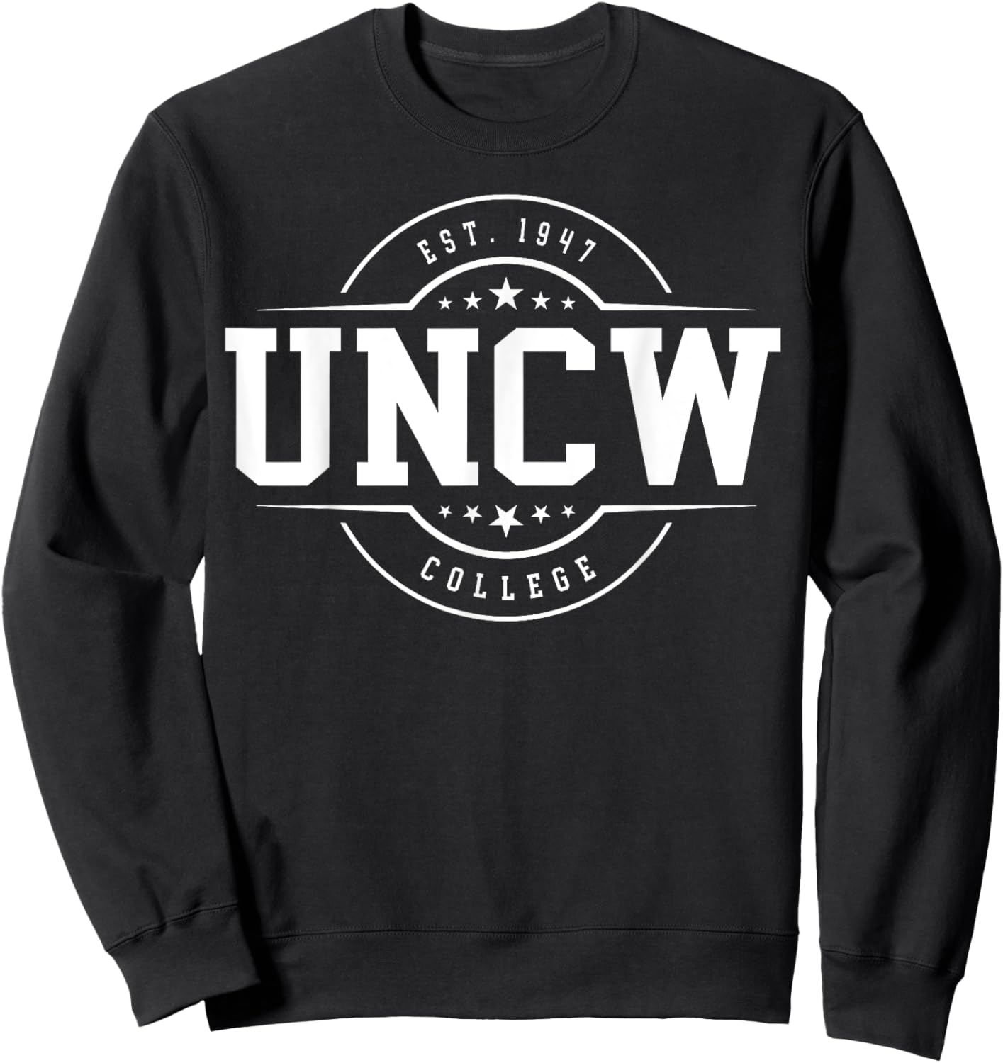 UNCW Arch Vintage Retro College Arch Vintage Classic Design Sweatshirt - Sweatshirt | Black