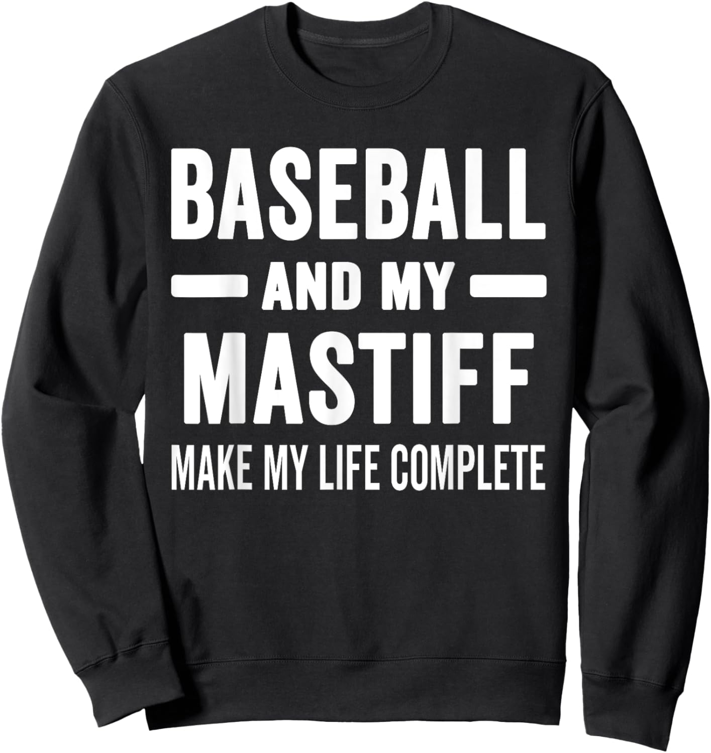 Baseball And My Mastiff Mama Shirt Dog Lover Baseball Mom Men Women Sweatshirt - Sweatshirt | Black