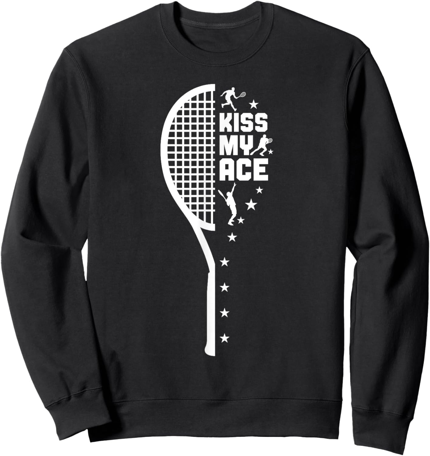 Kiss My Ace Sport Funny Tennis Sweatshirt - Sweatshirt | Black