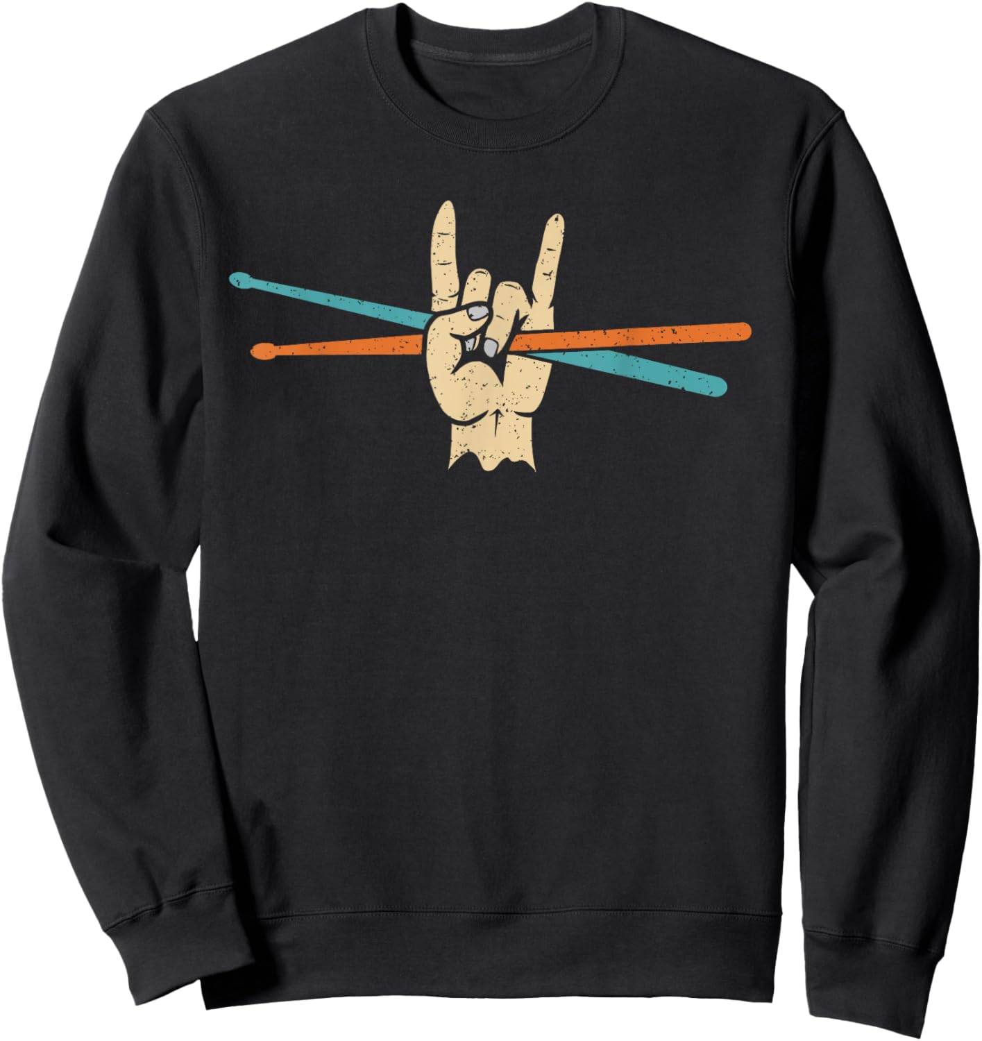 Funny Drummer Art Women Kids Drumming Lover Drummer Sweatshirt - Sweatshirt | Black