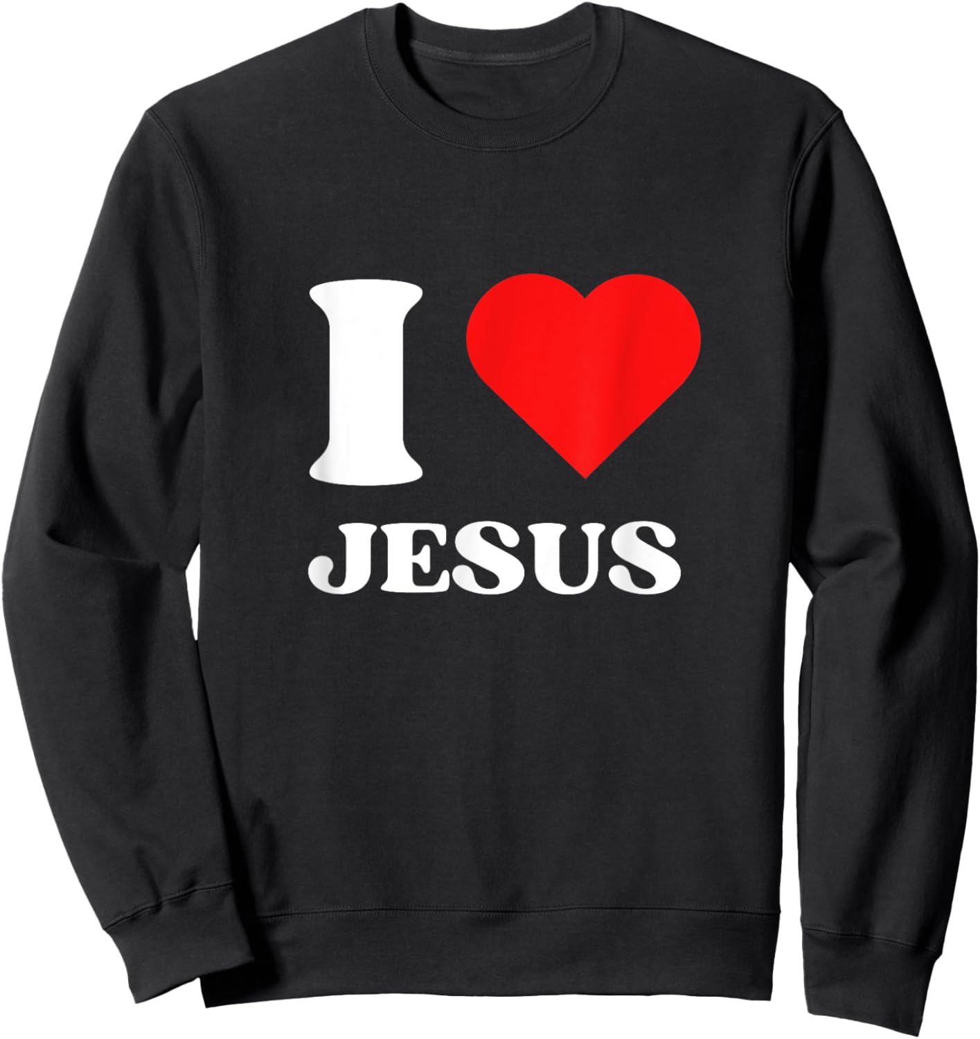 I Love Jesus I Heart Jesus Y2k Aesthetic Red Heart Christian Sweatshirt - Sweatshirt | Black