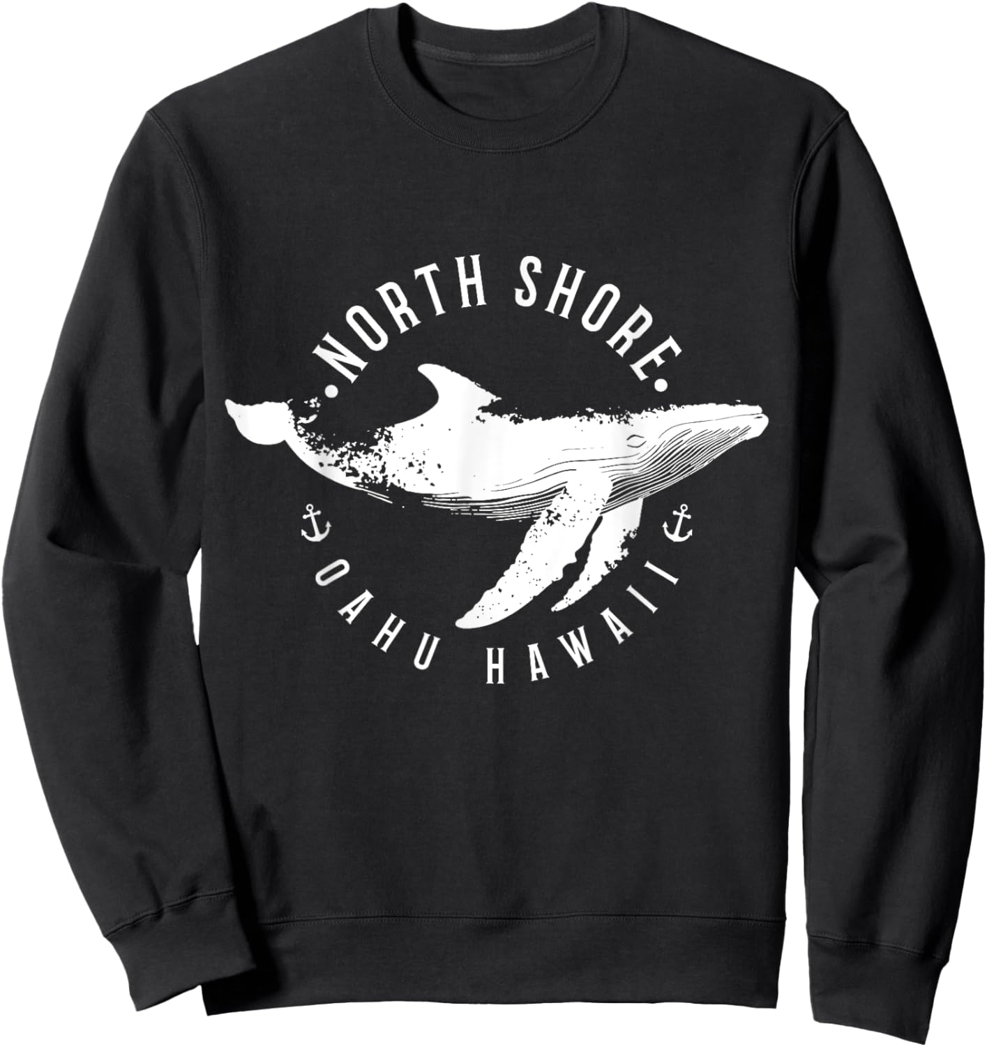 North Shore Uaho Hawaii Surfer Souvenir Whale Ocean Nautical Sweatshirt - Sweatshirt | Black