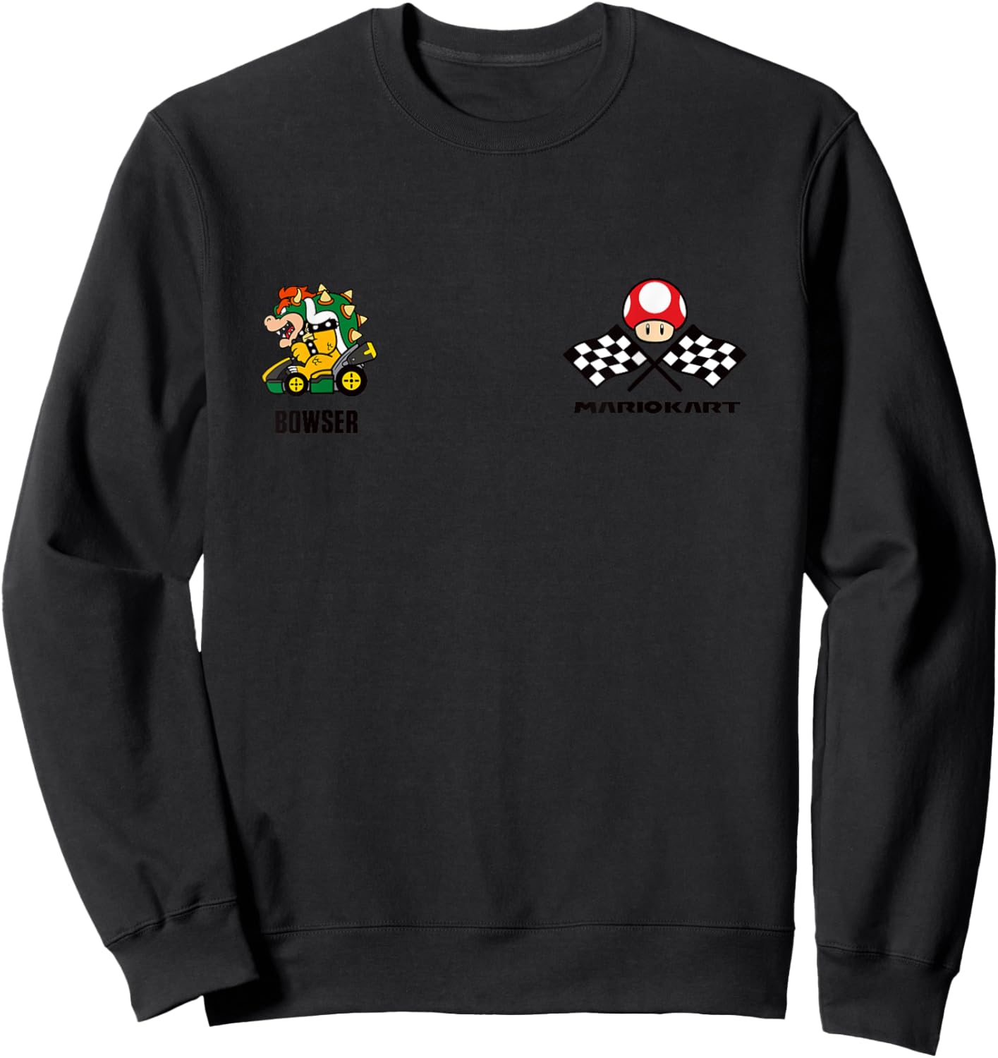 Mario Kart Bowser Est 1992 King Koopa Race Schematics Sweatshirt - Sweatshirt | Black