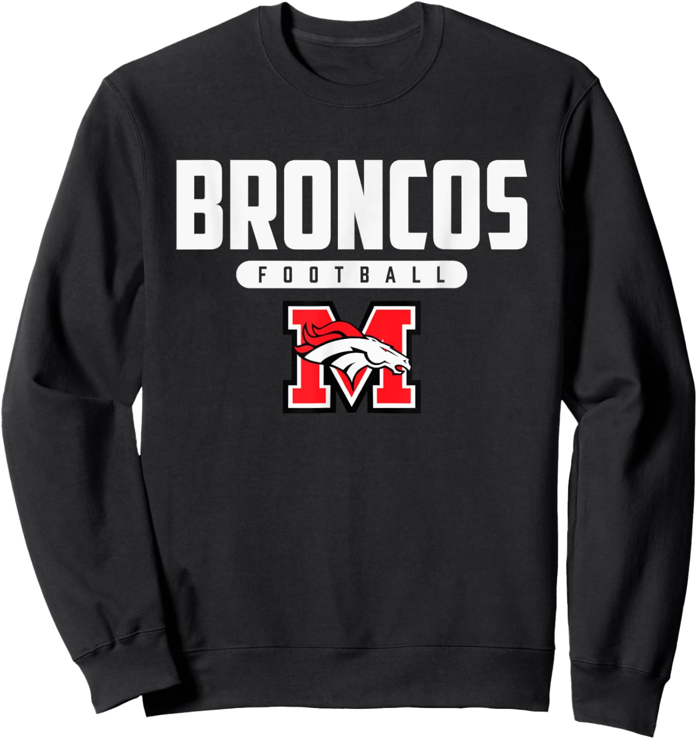 Mustang Broncos Logo Football HS Sweatshirt - Sweatshirt | Black