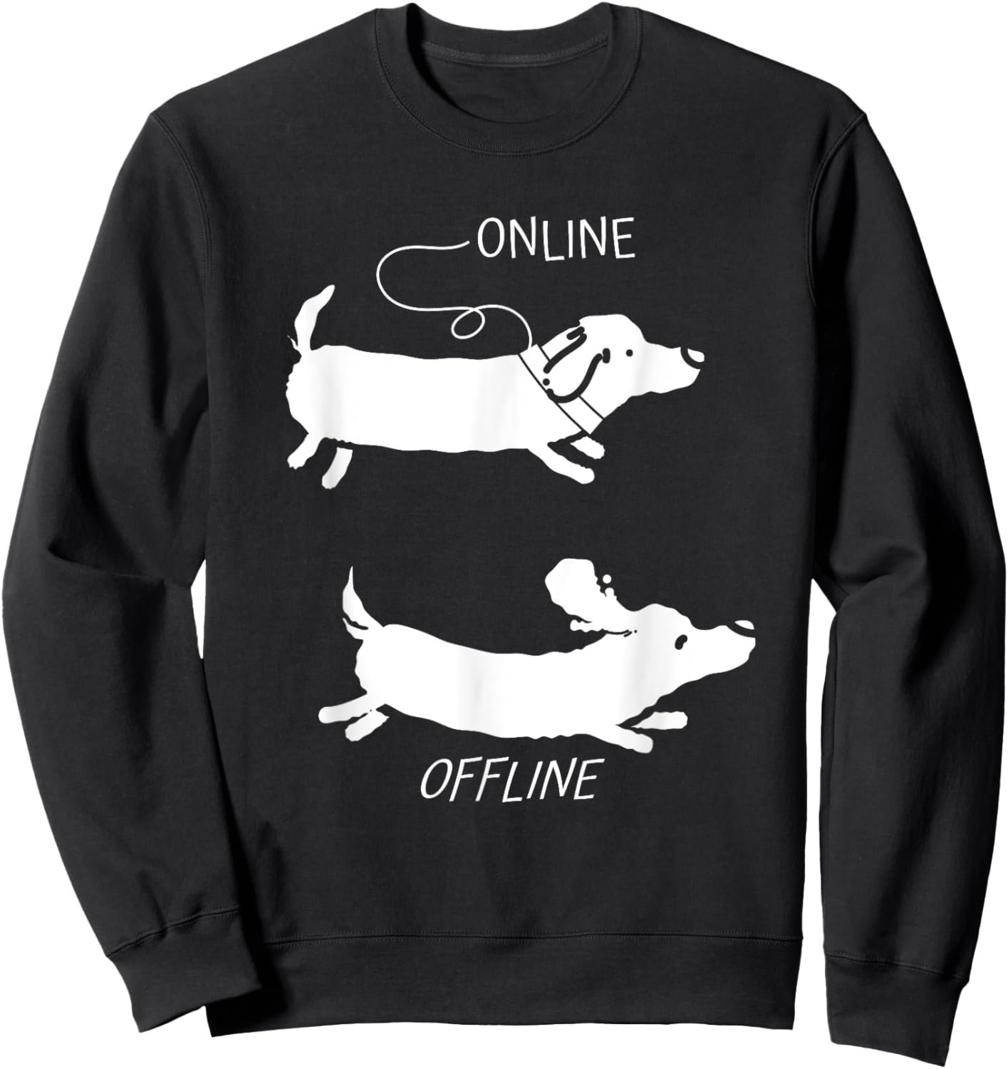 Rough-haired Dachshund Online Offline Dog Dachshund Sweatshirt - Sweatshirt | Black