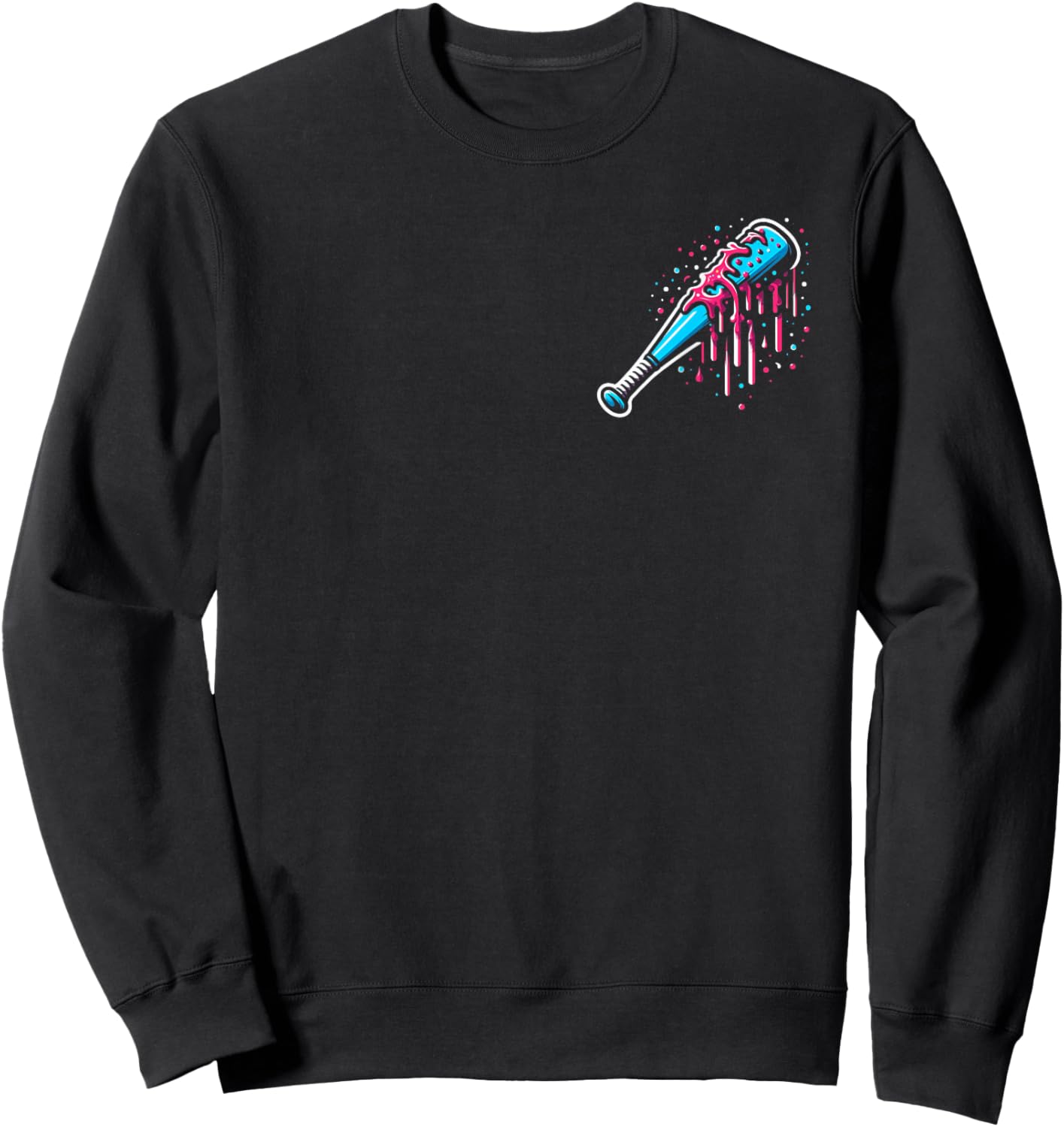 Baseball Home Plate Ice Cream Drip with Sprinkles 2 sides Sweatshirt - Sweatshirt | Black