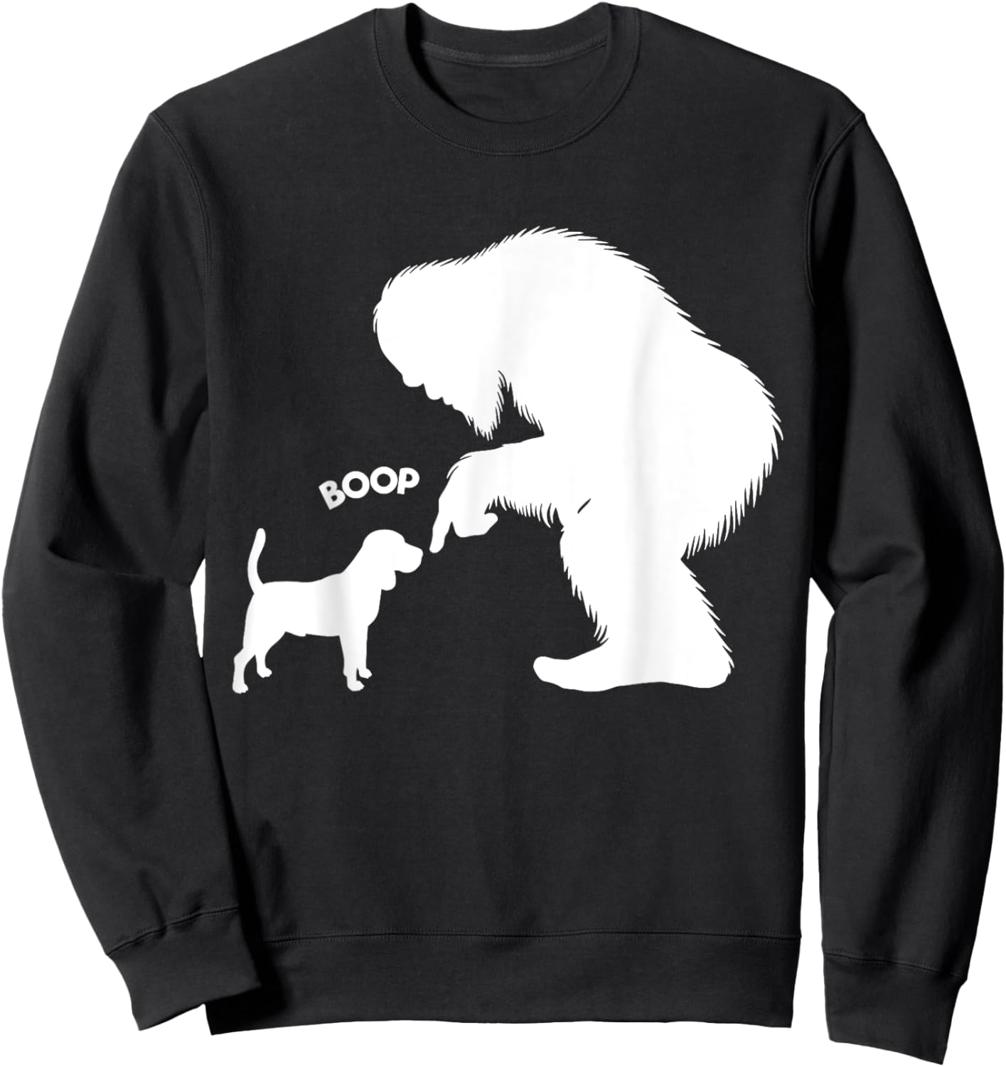 Funny Bigfoot Sasquatch Beagle Boop Sweatshirt - Sweatshirt | Black