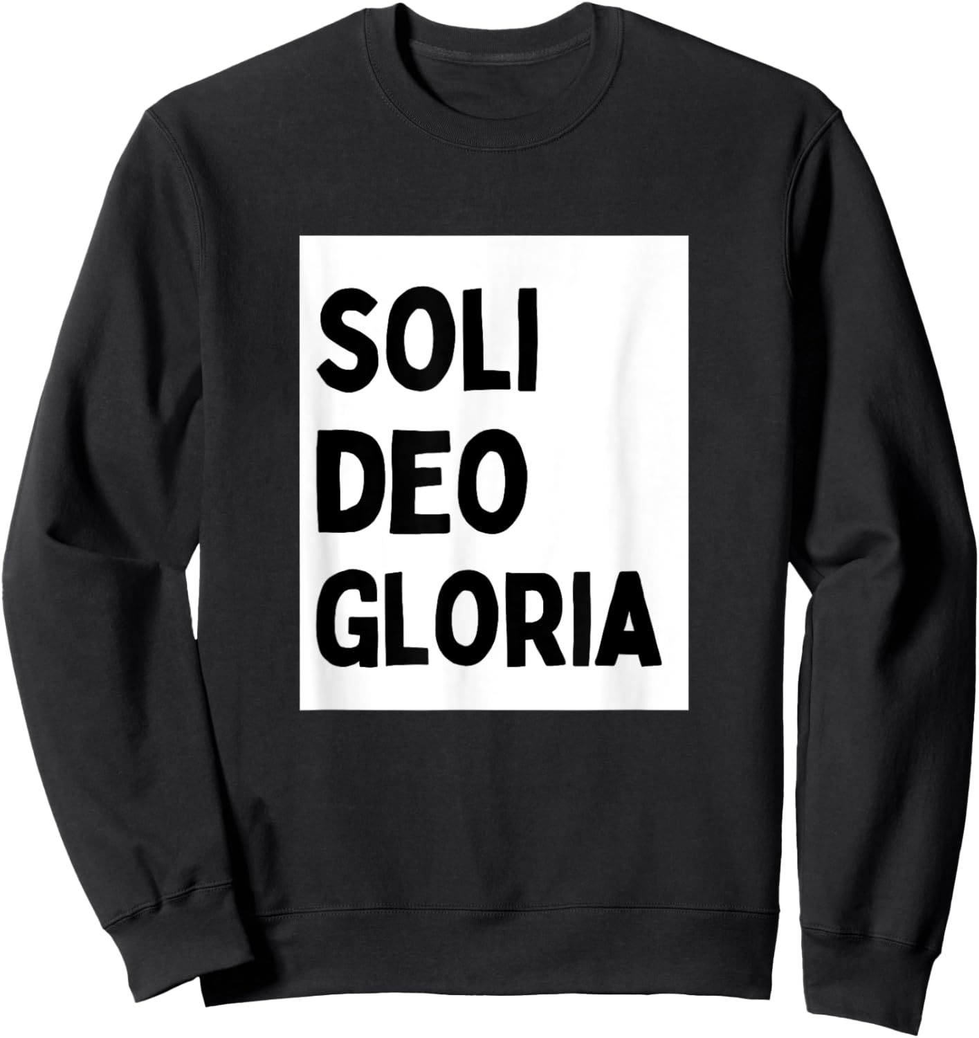Soli Deo Gloria - Minimalist Christian Religious Jesus Sweatshirt - Sweatshirt | Black