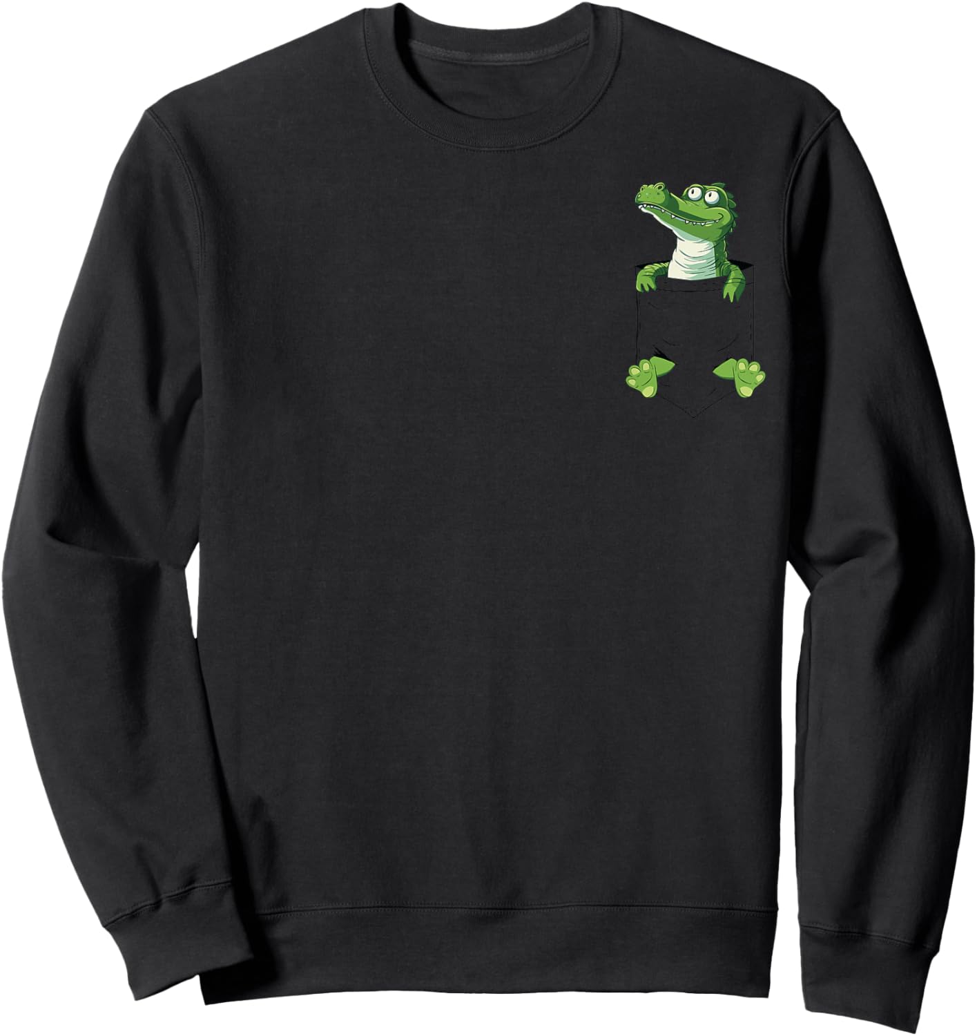 Funny Alligator lover Pet Cute Florida Alligator in a Pocket Sweatshirt - Sweatshirt | Black
