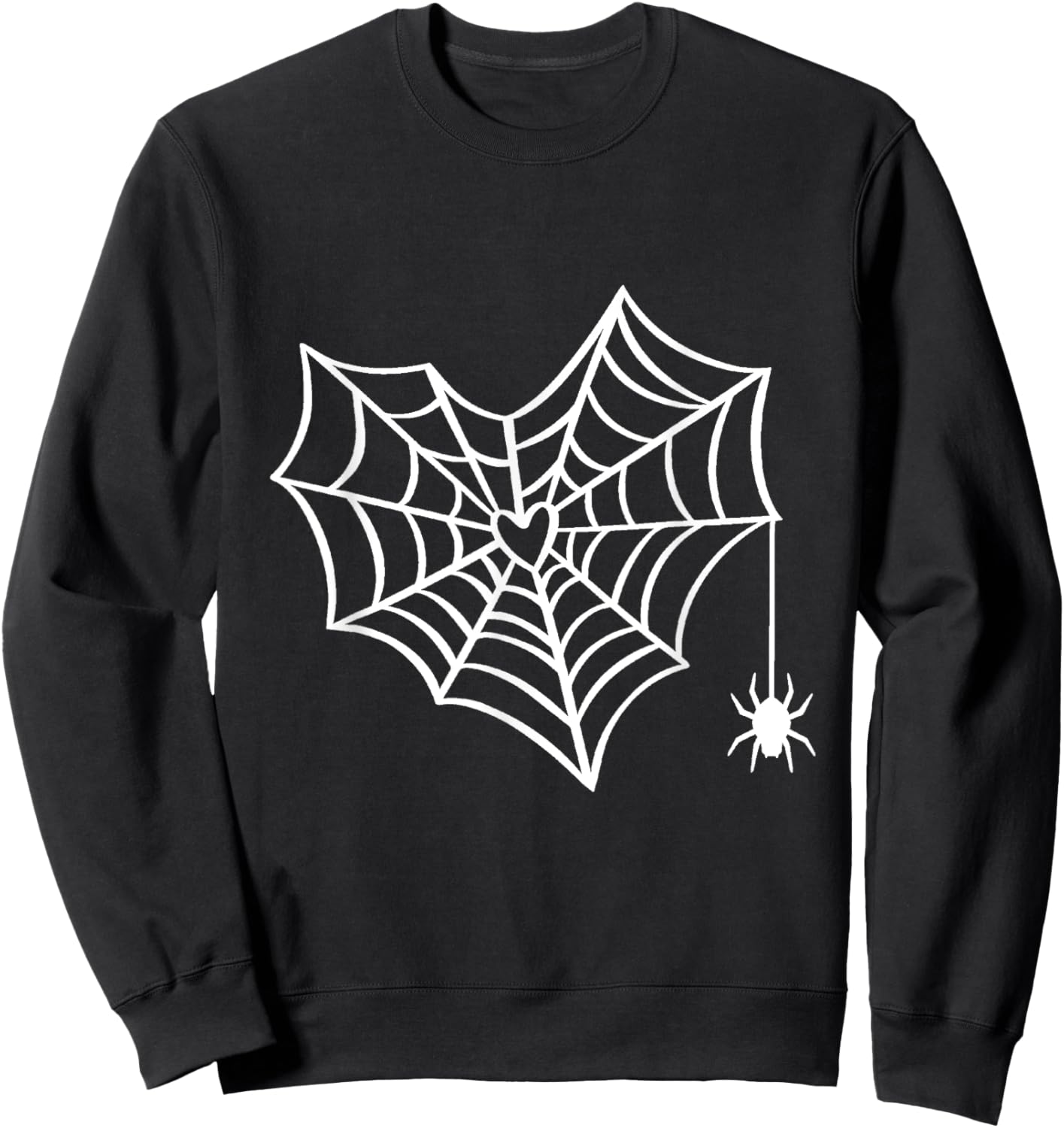 Halloween Heart Spider Web Spooky Costume Sweatshirt - Sweatshirt | Black